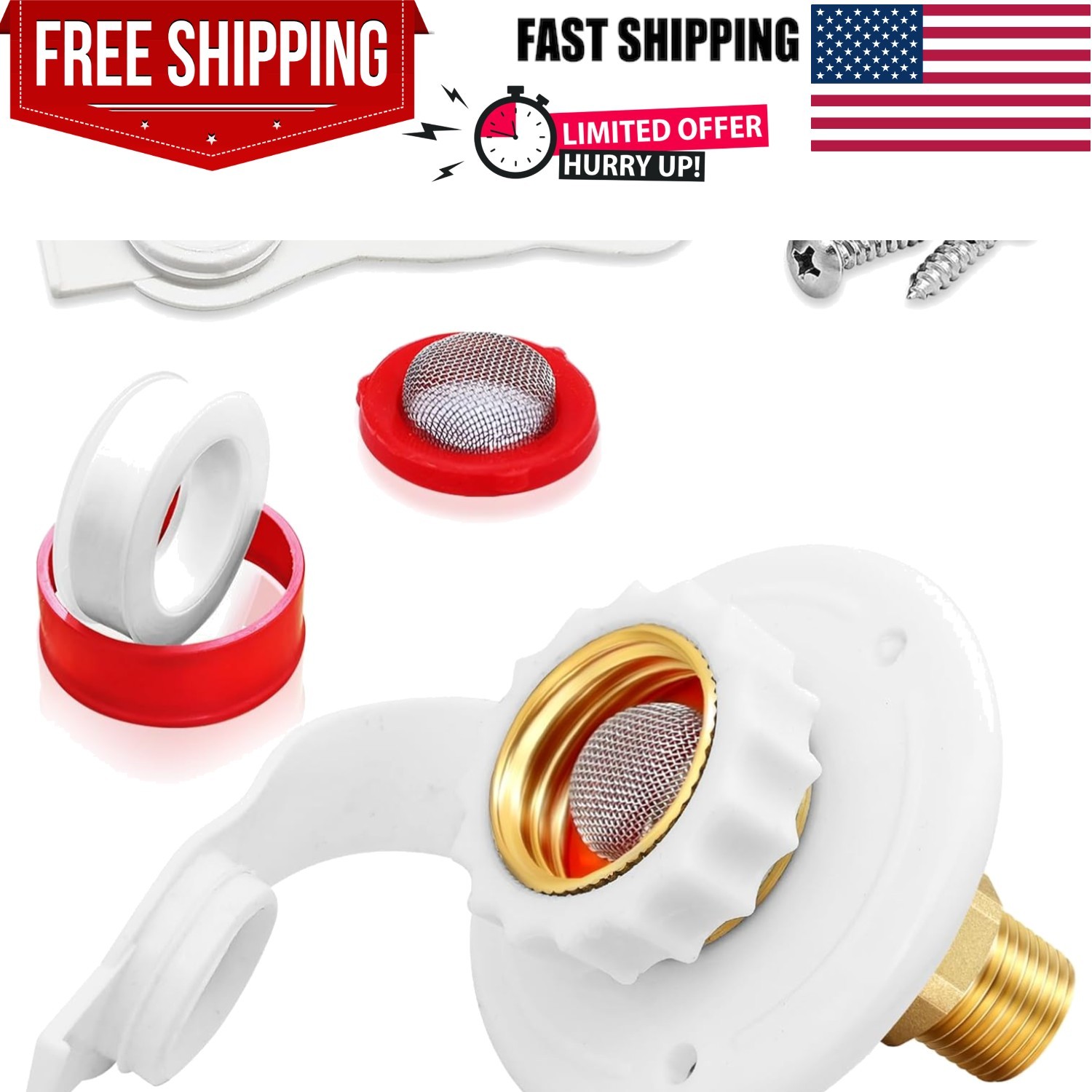 RV Water Inlet Replacement Check Valve, Brass City Fresh Water Fill Inlet Fla…