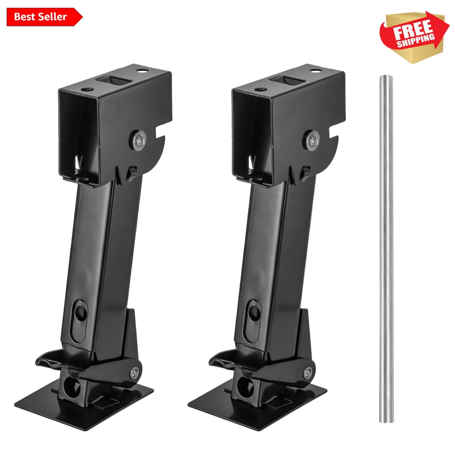 2 Pack Trailer Stabilizer Jacks, Telescoping RV Camper Accessories with Adjus…