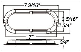 (2) RED Trailer 6″ Oval Surface mount tail light 10 LED with Chrome rings
