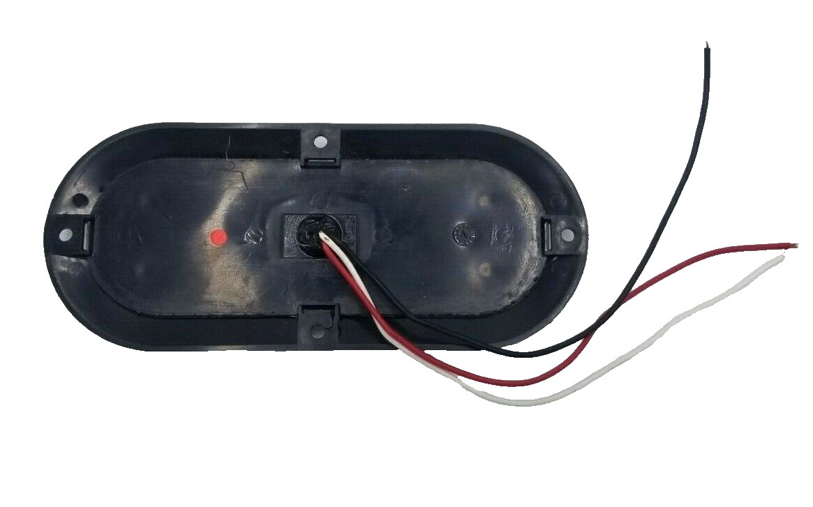 TWO – 6″ Oval Red/Clear Flange Surface Mount Stop Turn Tail 10LED Chrome Bezel