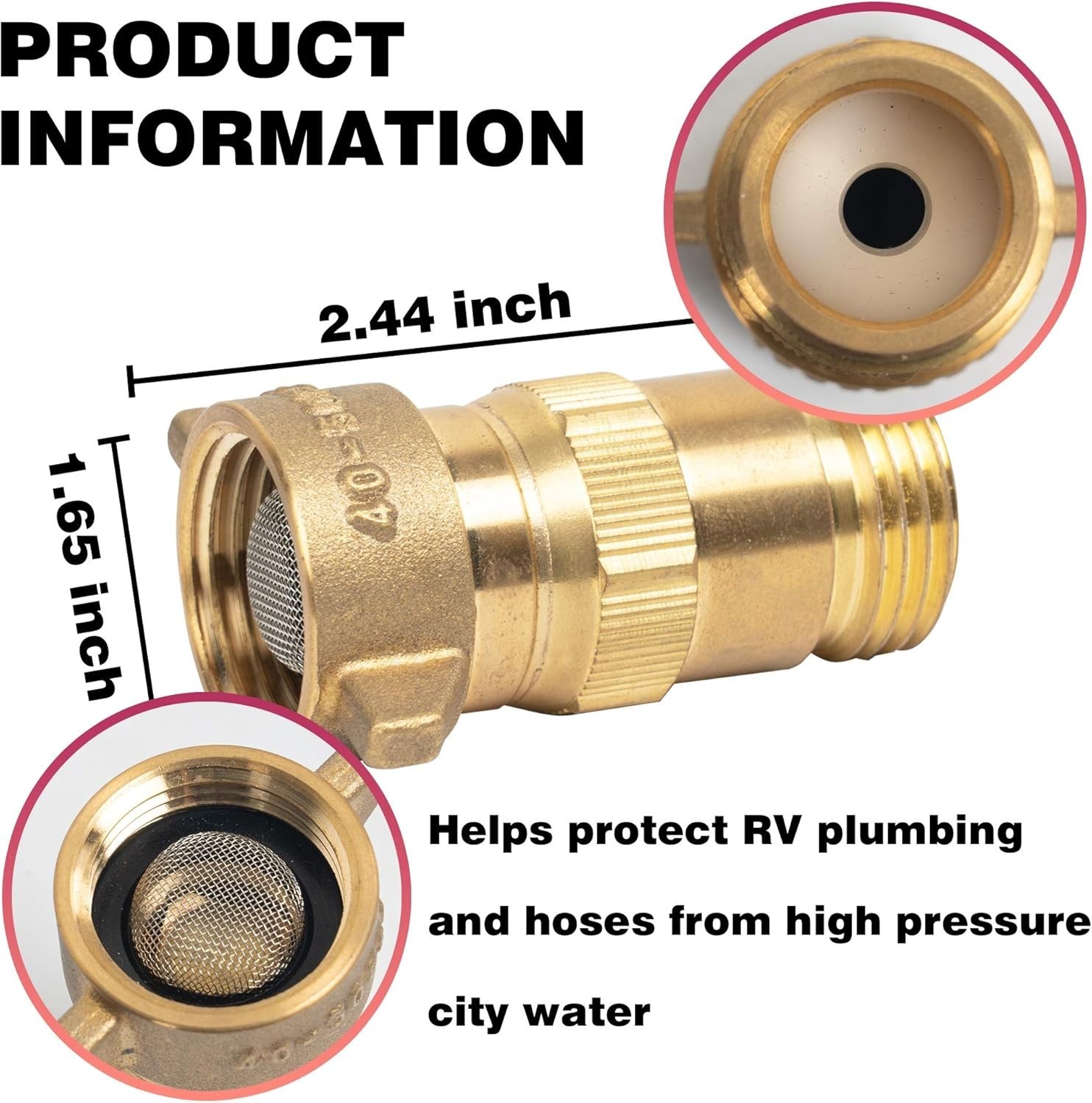 Brass Water Regulator for RV & Travel Trailers – Certified for Safe Drinking