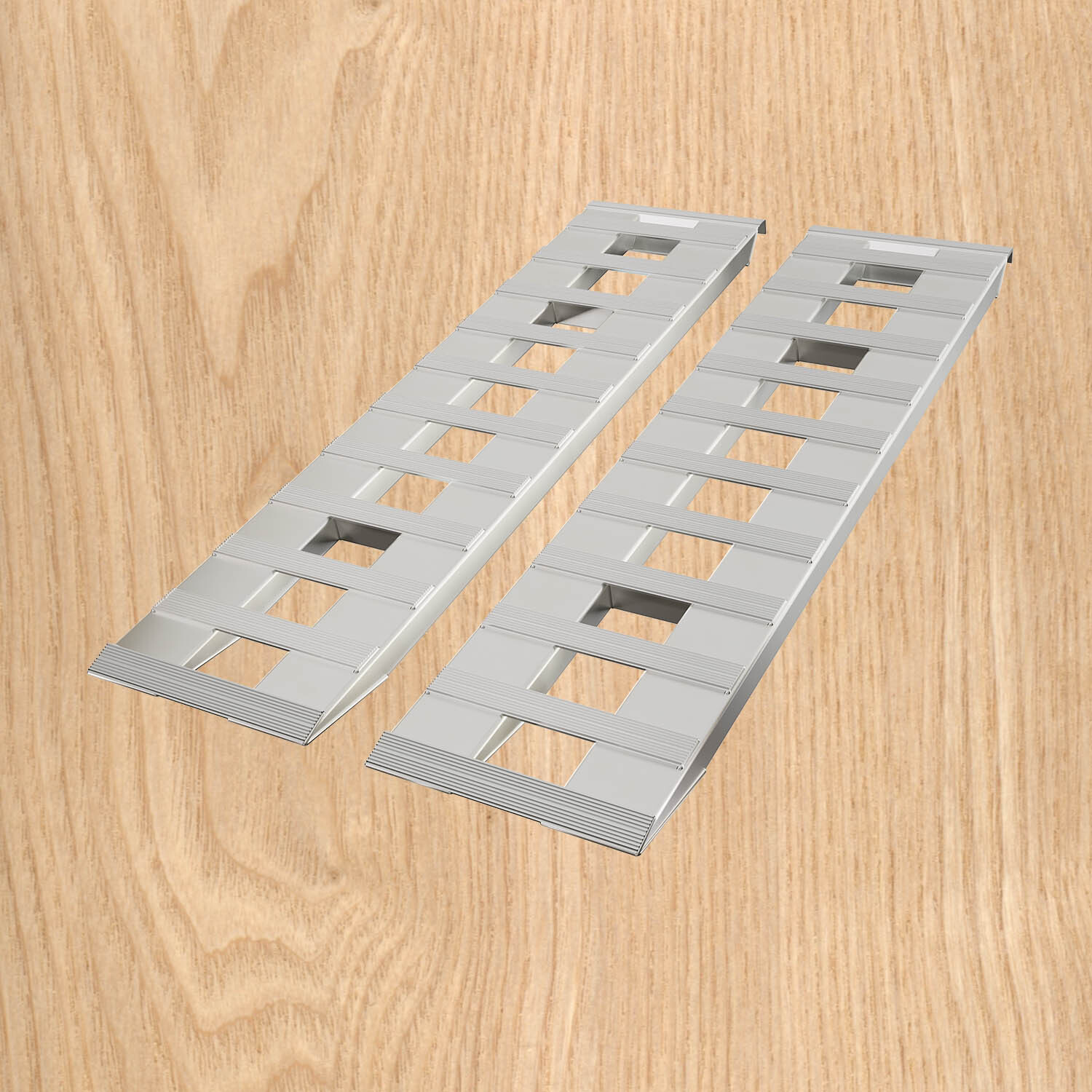 Pair For 60”X15″ Aluminum Ramps 6800 LBS Truck Car Auto Trailer Ramps Hook End