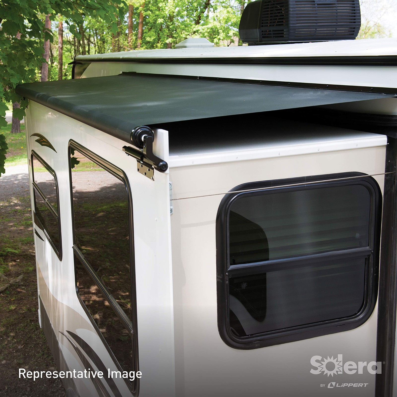Solera 5000 Series White Vinyl Slide Topper Awning – 6’6″ RV, Travel Trailer