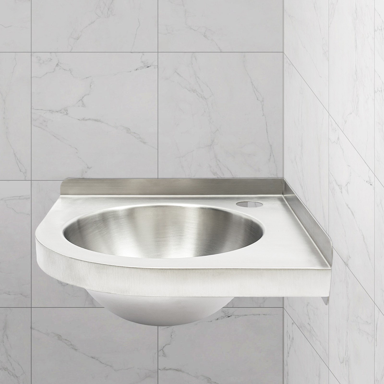 RV Caravan Camper Sink Stainless Steel Hand Wash Basin Wall-mounted Silver Sink