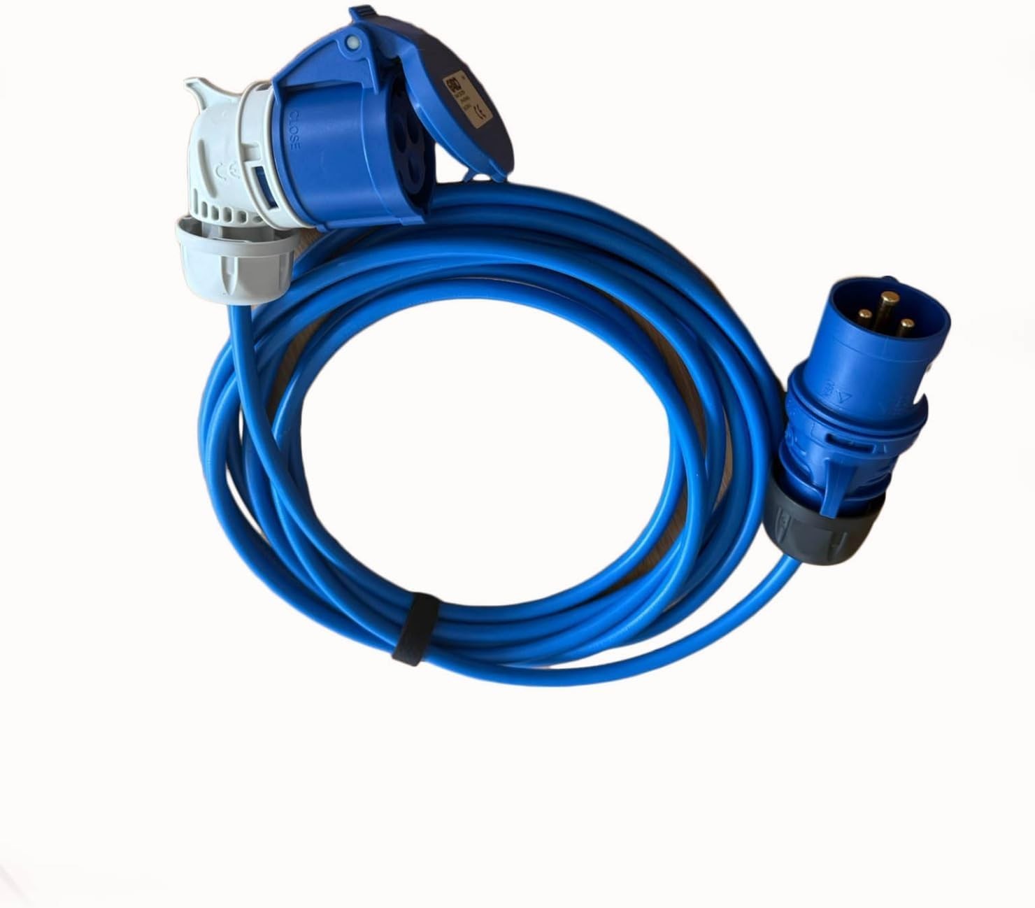 CARAVAN MOTORHOME POWER CABLE 16A PLUG TO ANGLED 16A SOCKET 240V MAINS HOOK UP