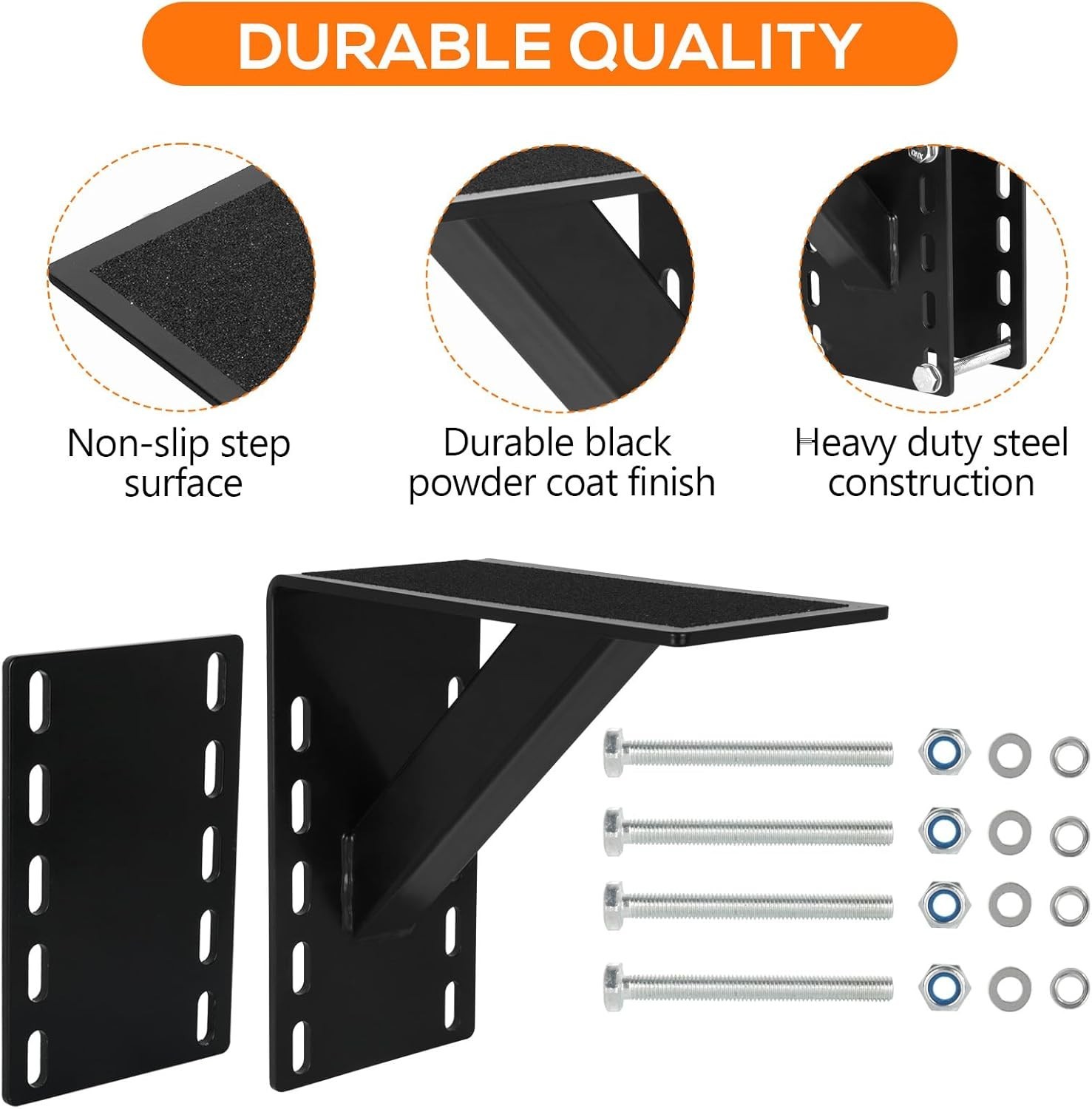 Frame Mounted Trailer Step Boat Trailer Step Non Slip Surface Supports 300 Lbs.