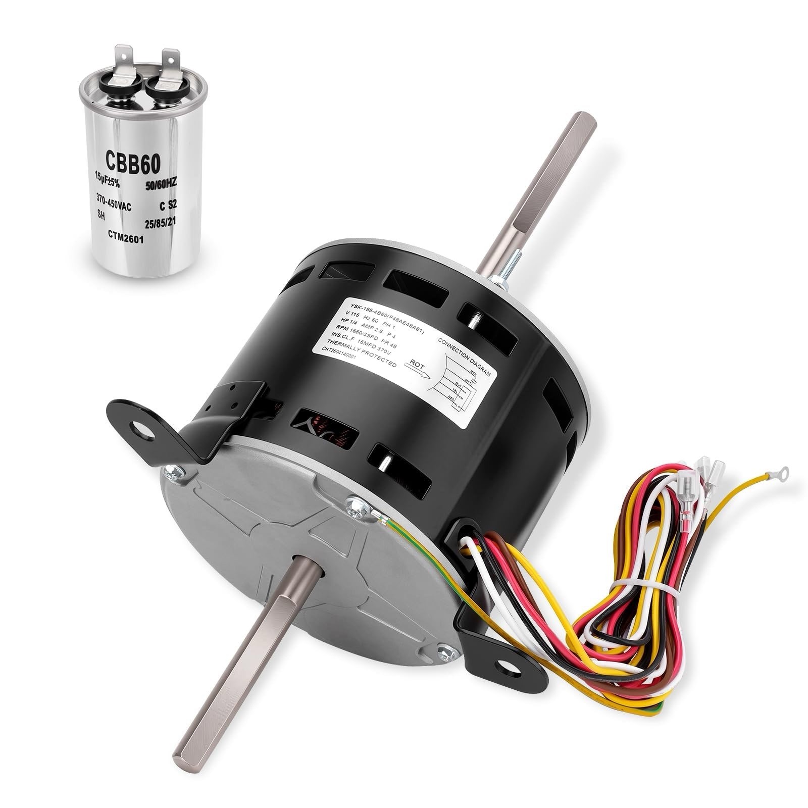 New Fan Motor 115V 1650RPM 3 Speed Replacement for Genteq F48AE48A61 3314471.011