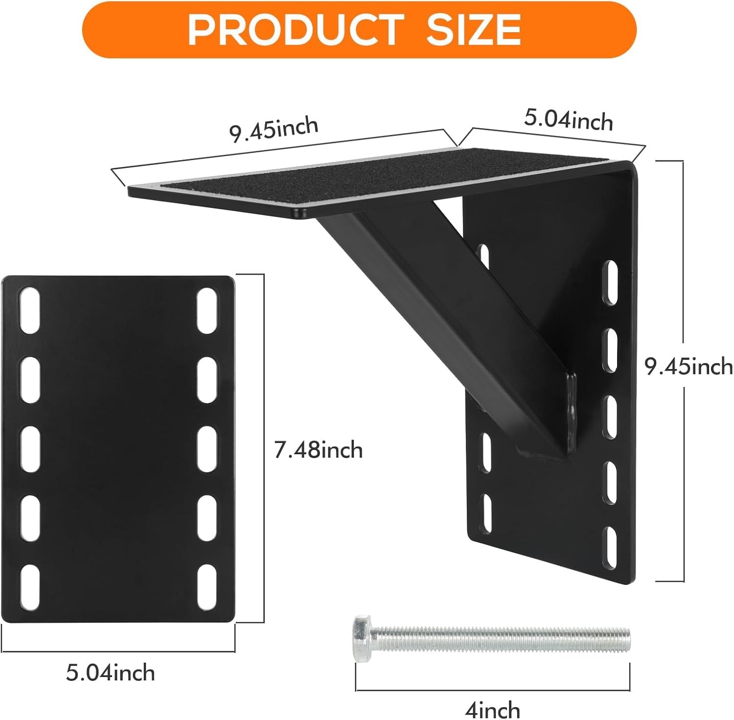 Frame Mounted Trailer Step Boat Trailer Step Non Slip Surface Supports 300 Lbs.