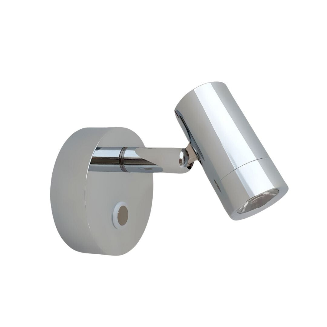 LED Reading Light 12V 24V Chrome Spotlight Touch Switch USB Caravan Boat Lamp