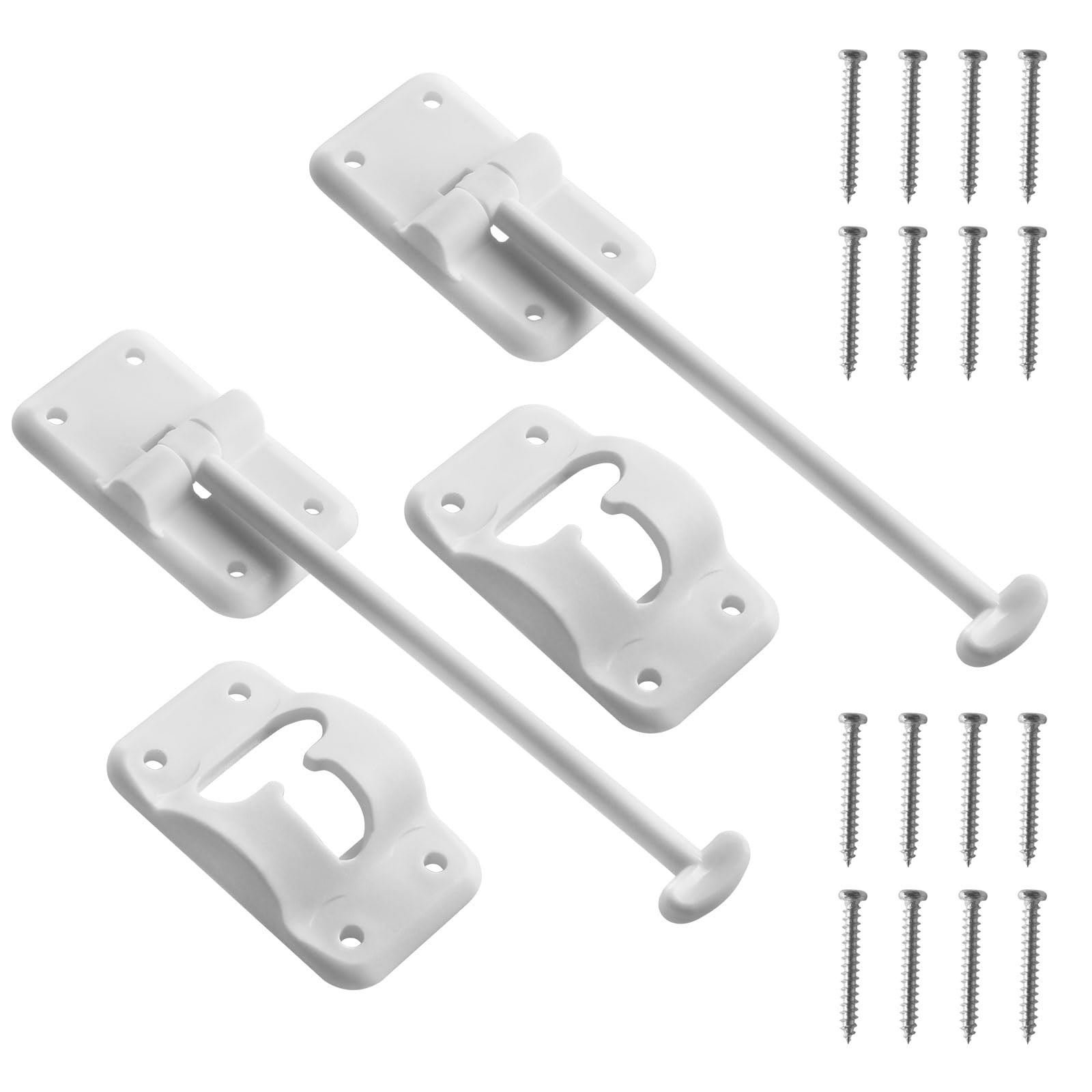 6 Inch White RV T Style Door Holder Catch Latch Camper Trailer Hardware