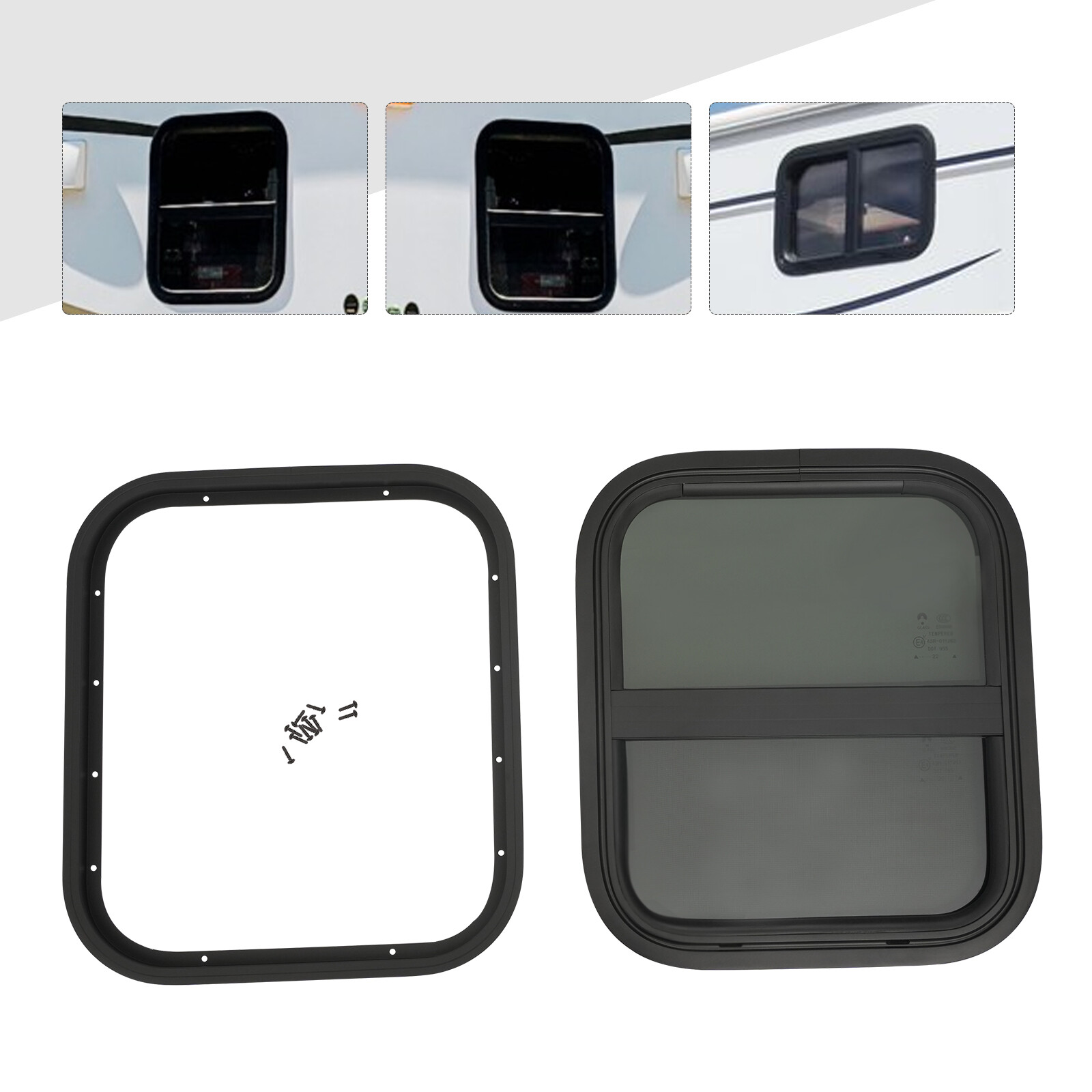14″x 16″ Vertical Slider RV Window With Screen for Trailer Camper Food Truck
