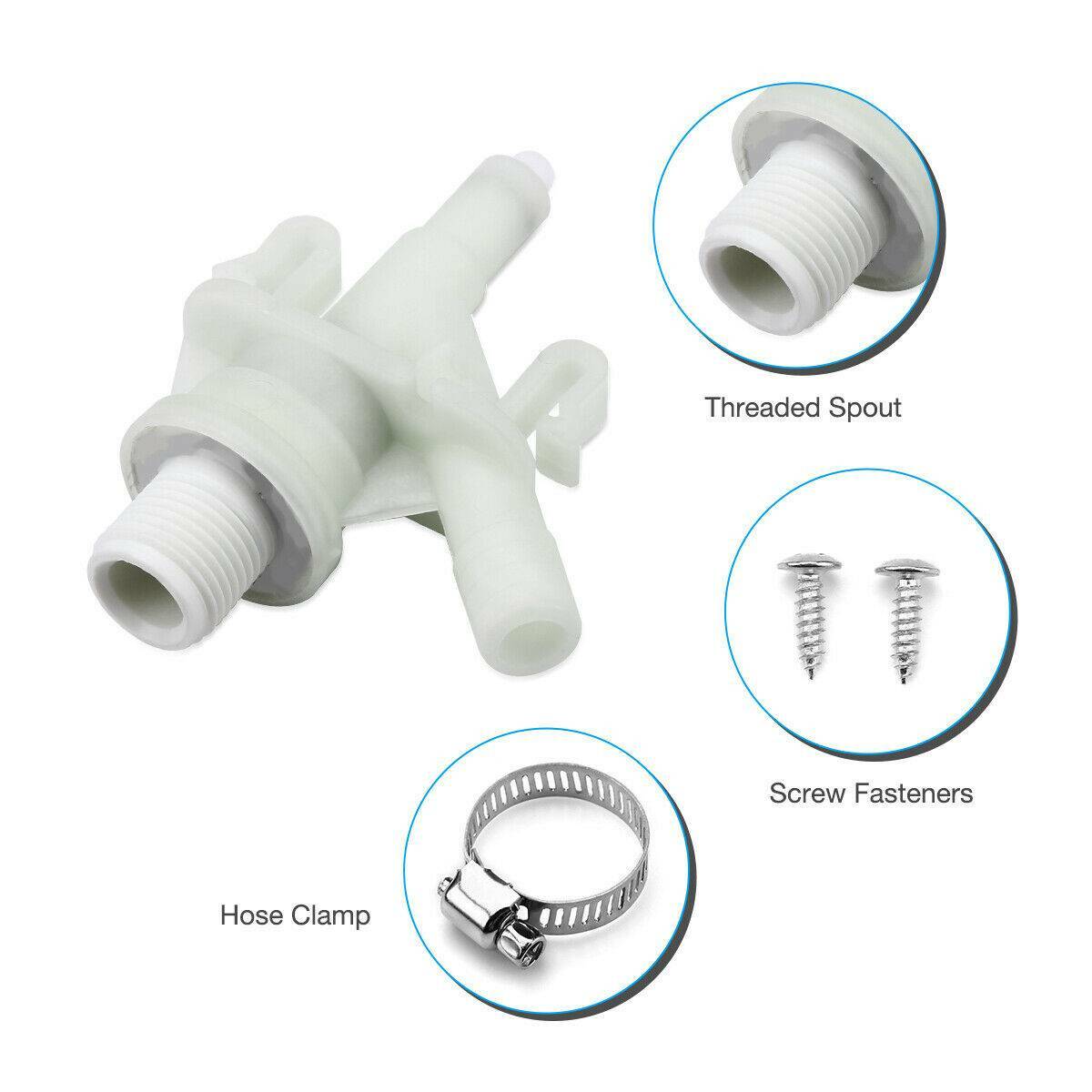 Water Valve Kit for Dometic 300/310/320 Series RV / Camper / Trailer Toilet (2x)