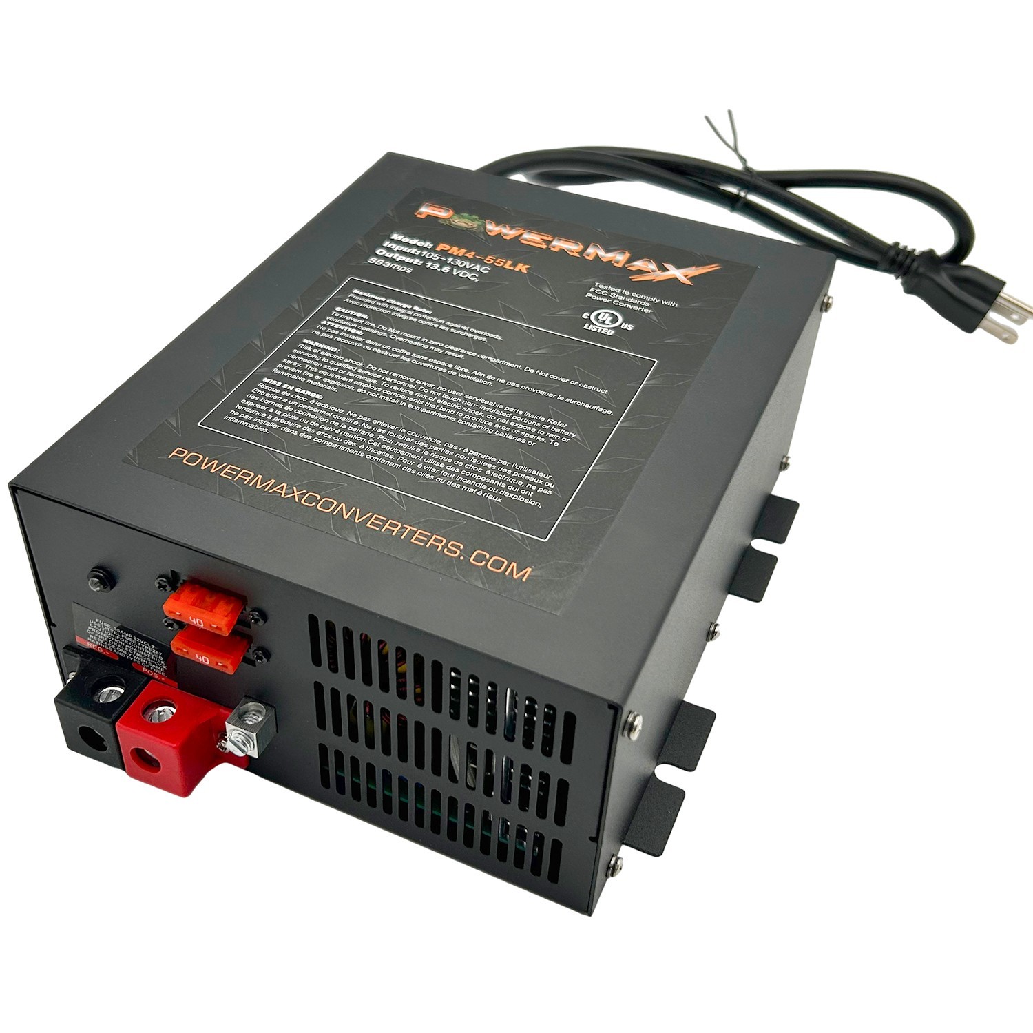 PowerMax 55 AMP RV Power Converter 110 Volt to 12 Volt DC Power Supply Charger