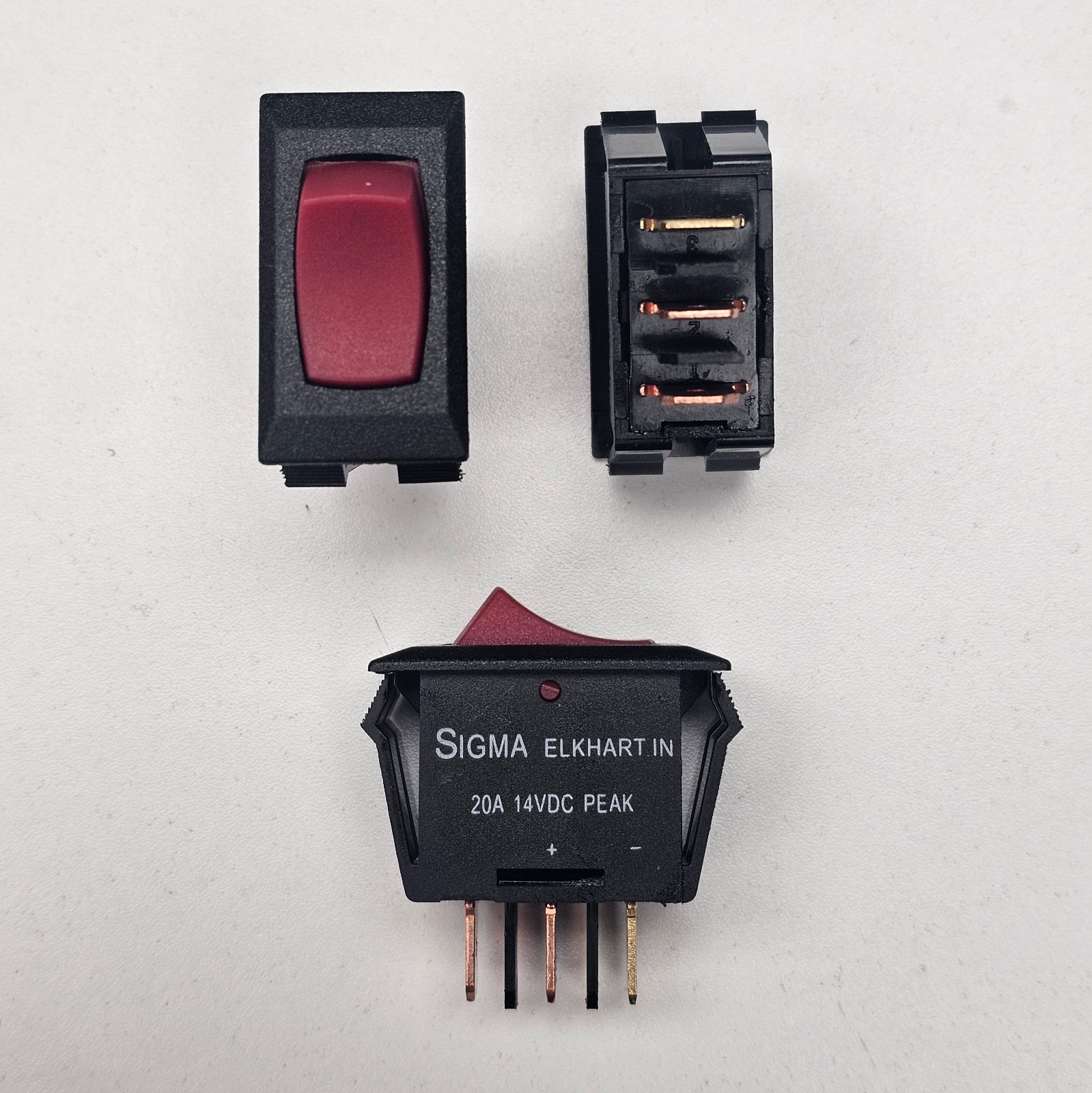 1A-19 SIGMA SWITCHES REPLCEMNT SWTCH SPST SOLID RED LIGHTED 12V LED BLACK BOD