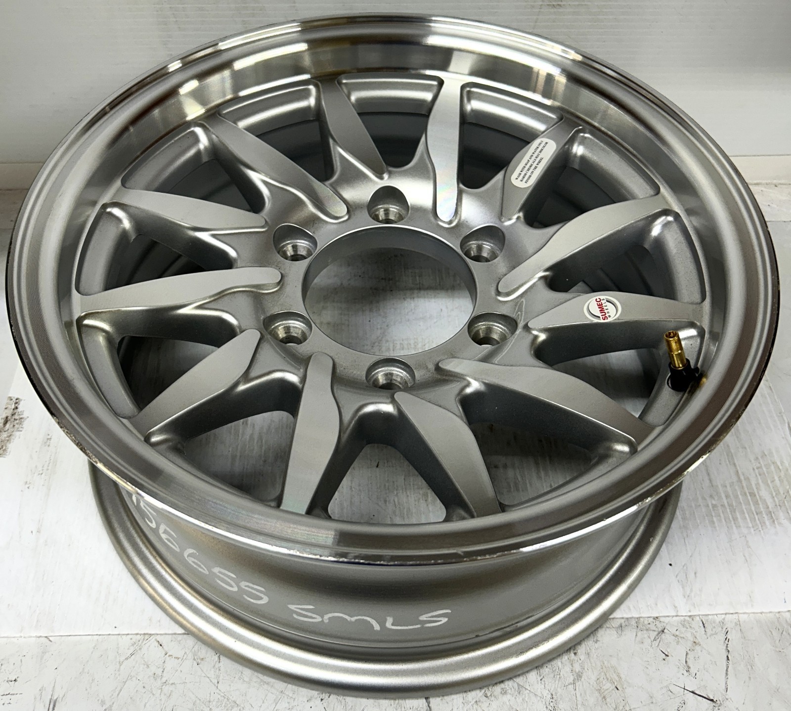15×6 6 Lug Silver Machined Aluminum Falcon Trailer Wheel SR013 156655 SMLS