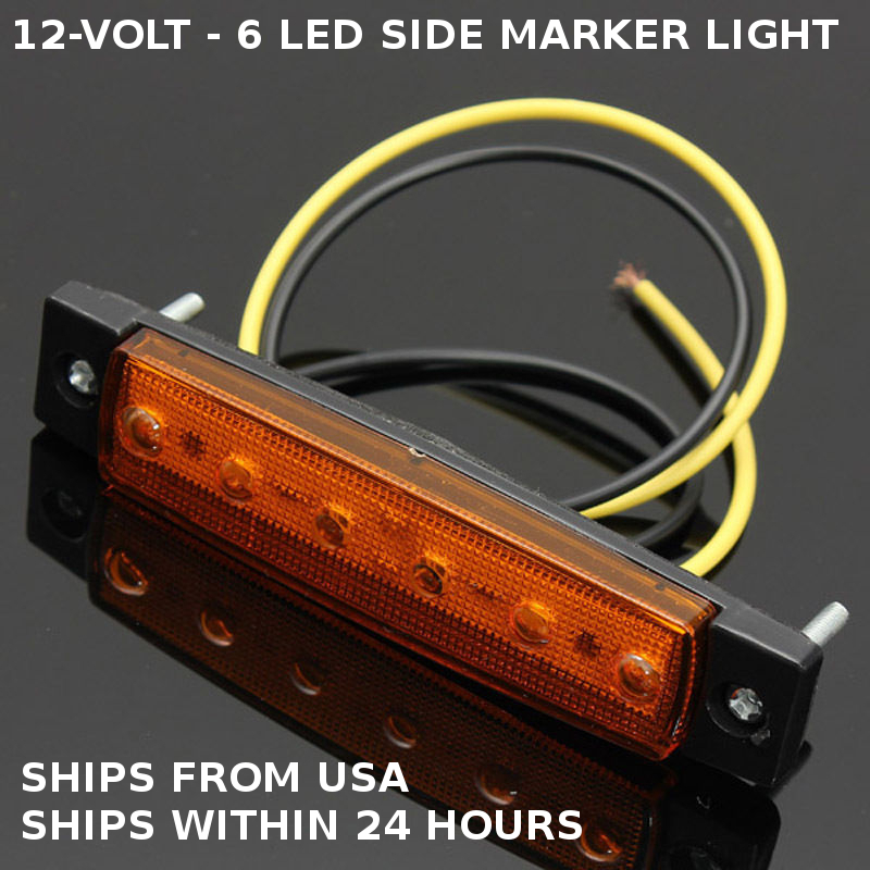 RV Motorhome Travel Cargo Bus Teardrop Trailer Led Marker Light Amber Orange