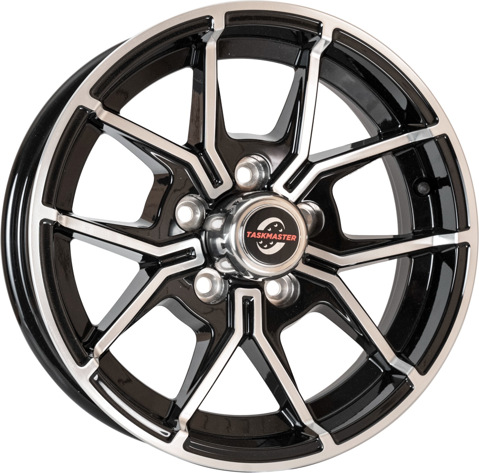 15×5 Trailer Wheel 5×4.5 Bolt Pattern Black Machined 5 Fork Aluminum Trailer Rim