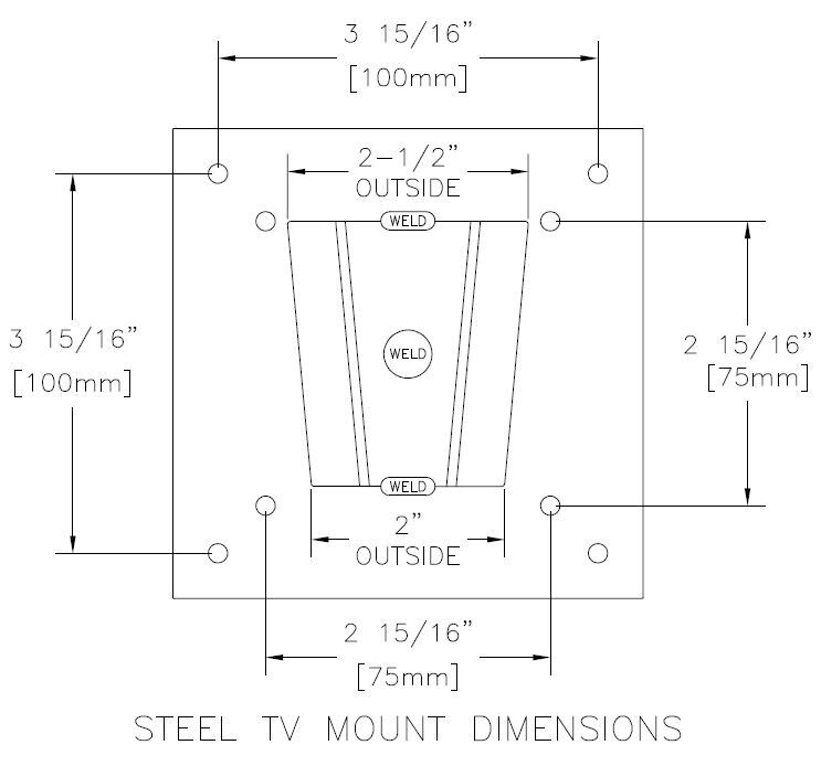 STEEL 2 piece RV TV Bracket Set for Campers by PAW International