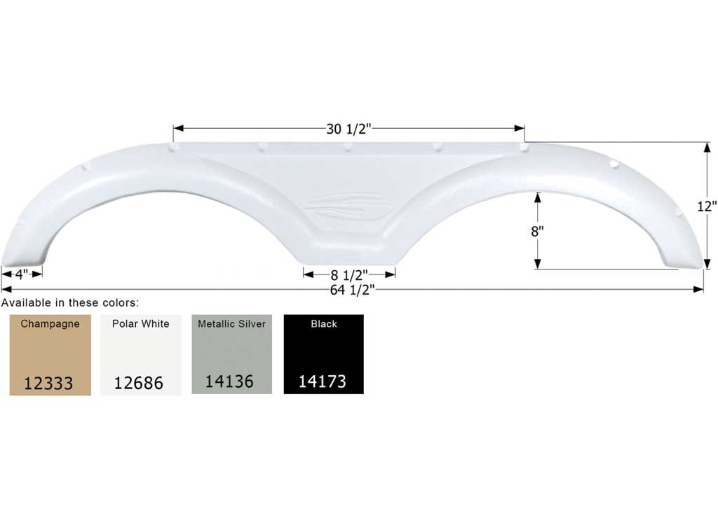 Icon 12686 Fender Skirt Tandem Gulf Stream FS2333 Polar White