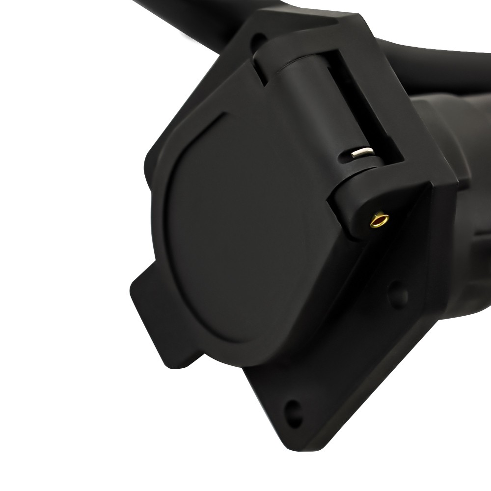 7 Way 7 Pin Trailer Extension Cord 4/6/8/10/12FT w/ Plug Double Prongs Connector
