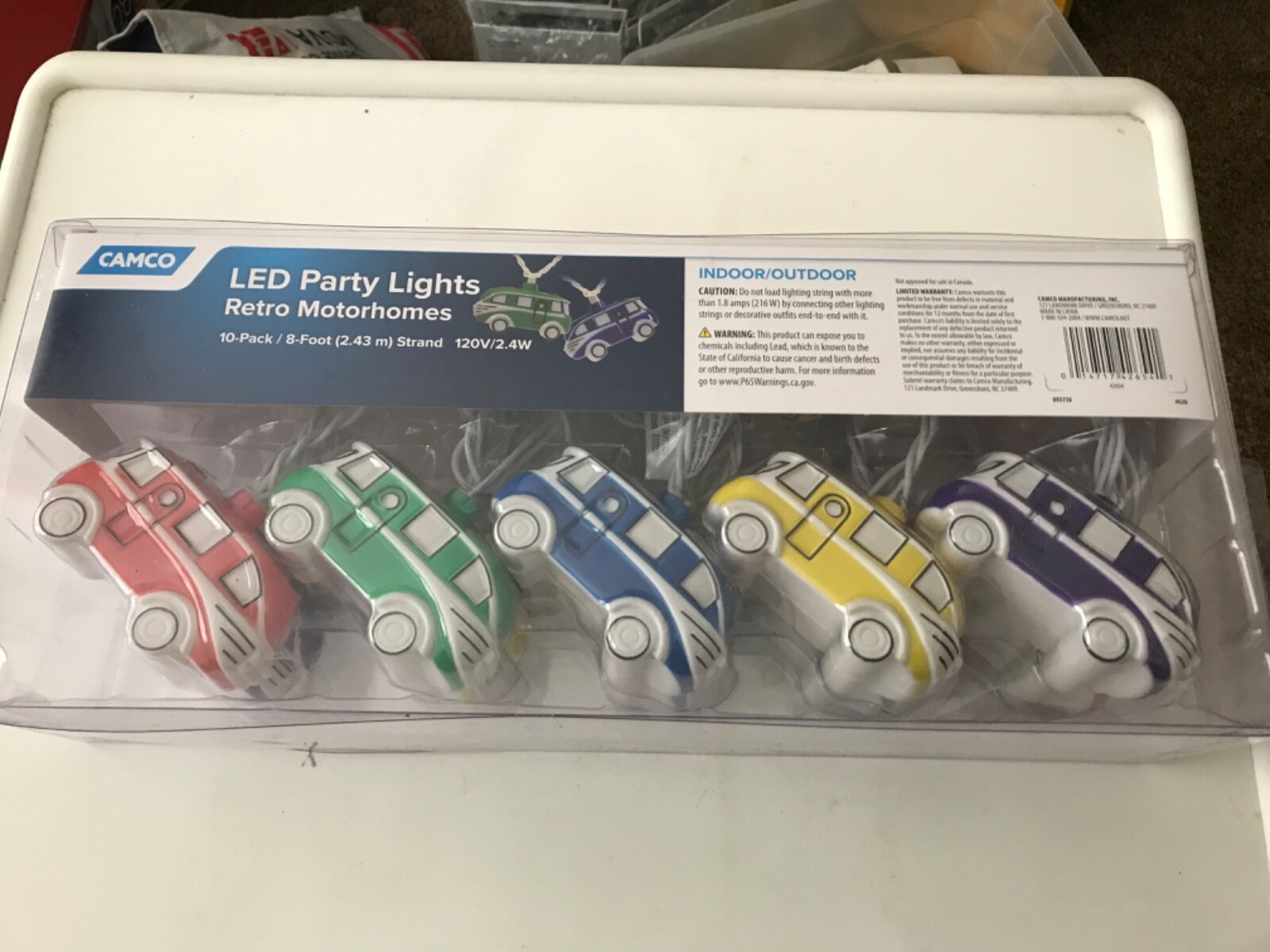 Camco LED Party Lights Retro Motorhomes 10 Pack NIB Indoor/Outdoor
