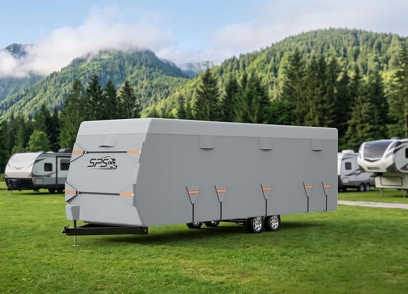 5th Wheel RV Camper Cover 41-45ft 8-Layer Waterproof Breathable Ripstop Fabric