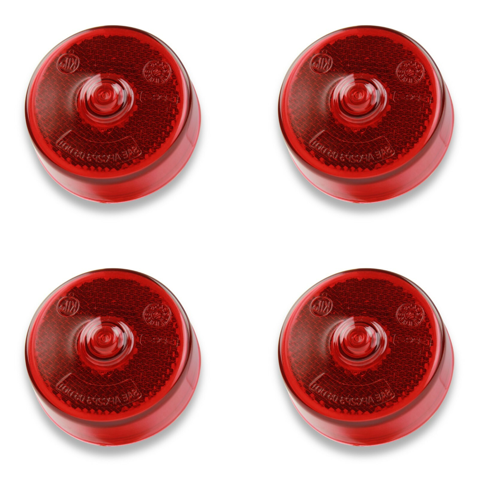 (4) RED 2.5″ round replacement, Clearance marker, Incandescent Light SAE & DOT