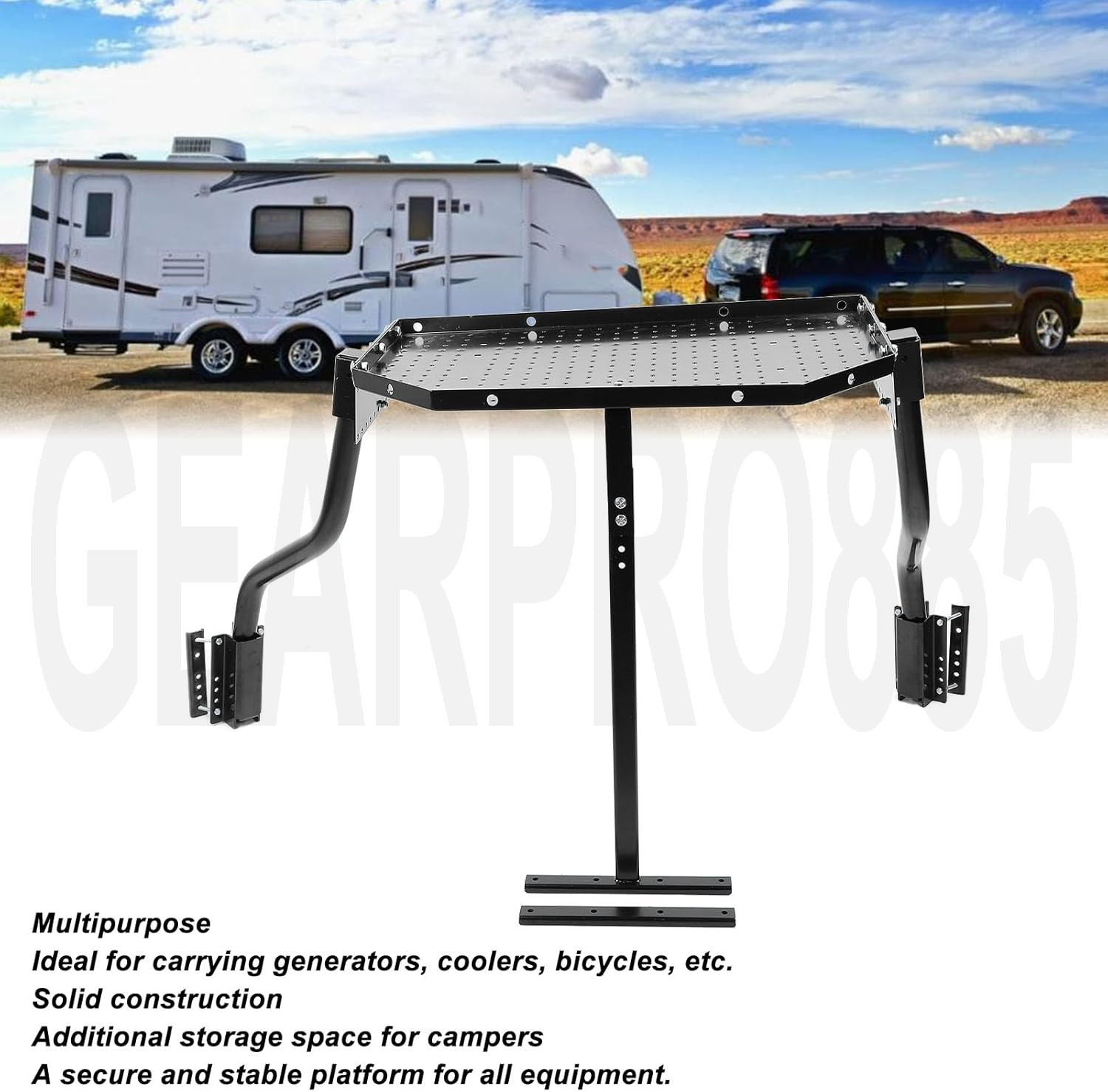 CC-255 Trailer Tray – A-Frame Mounted Tray RV Generator Mount Travel Storage