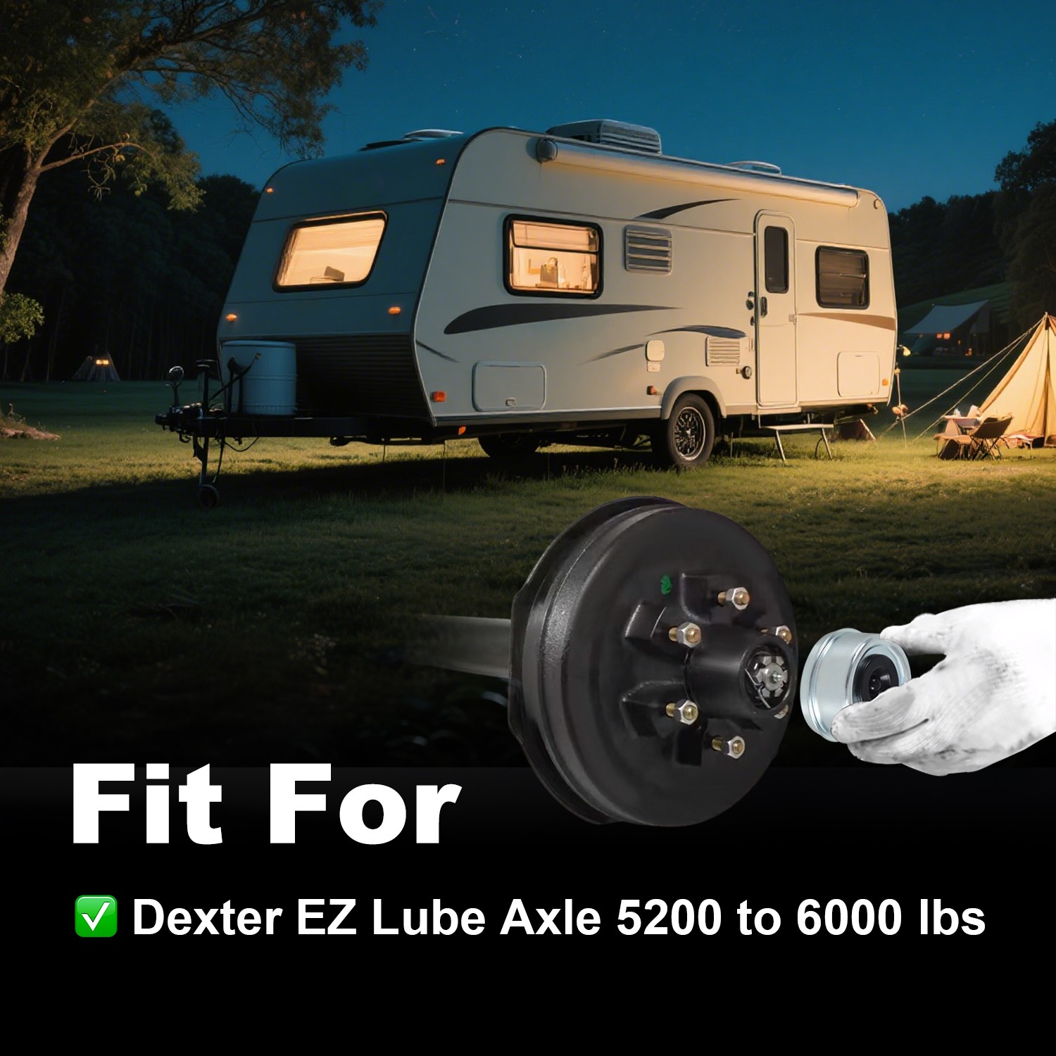 Dust Cap Trailer Axle Hub W/Rubber Plug 4X 2.44″ for Dexter EZ Lube 5200-6000 lb