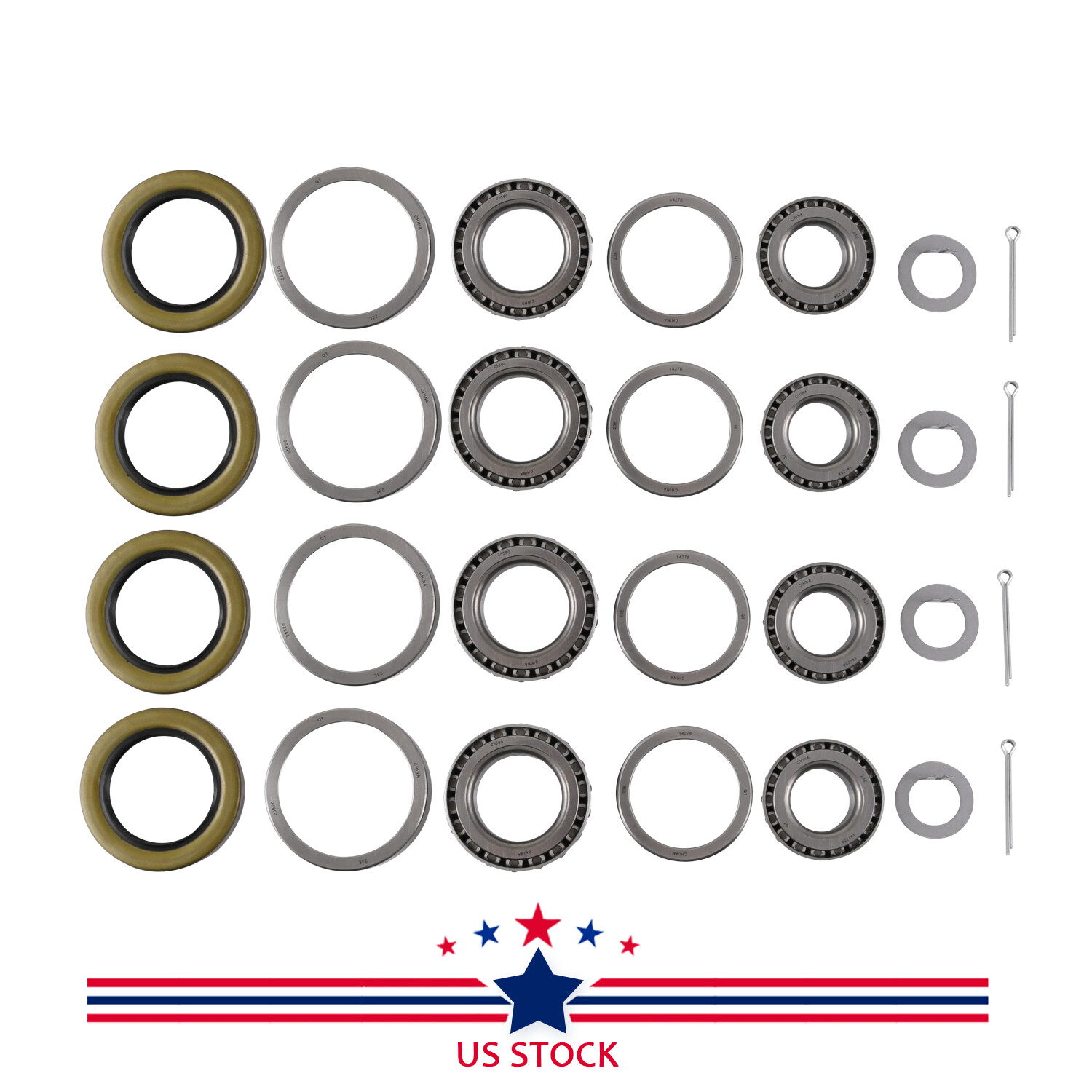 Trailer Kit Bearing Hub Wheel with Double Lip Grease Seals For 5200-7000 Lb