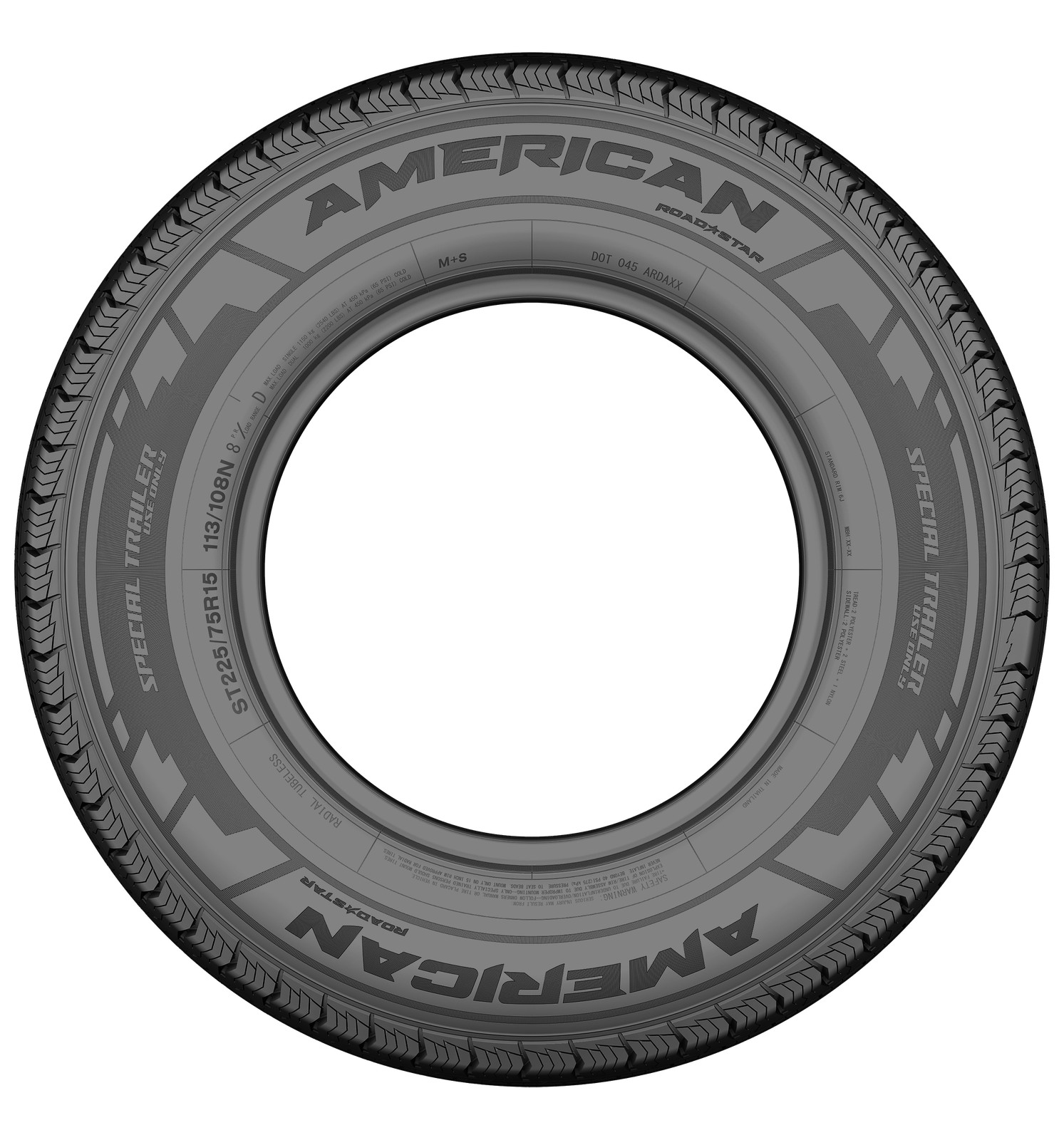2 New ST205/75R14 American Roadstar Trailer Tires 105/101N BSW D 8ply 205/75R14