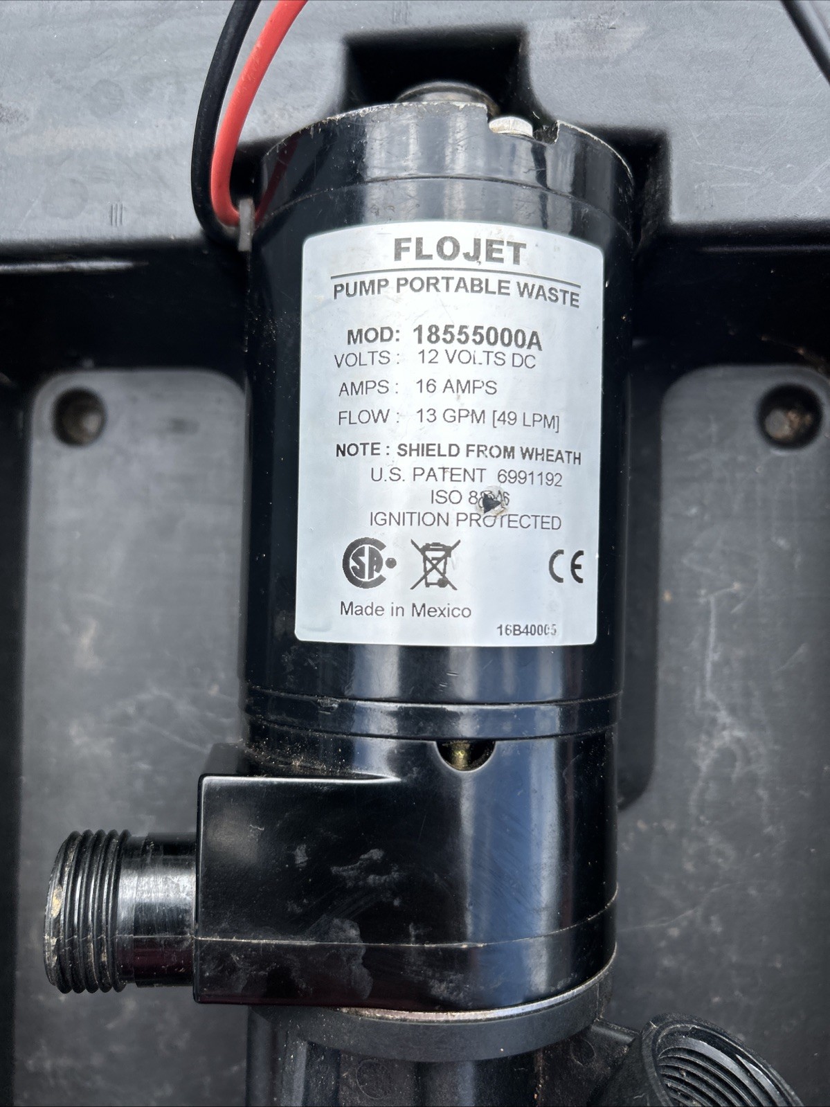 FLOJET PORTABLE RV WASTE PUMP 18555000A 12-V IN USED CONDITION
