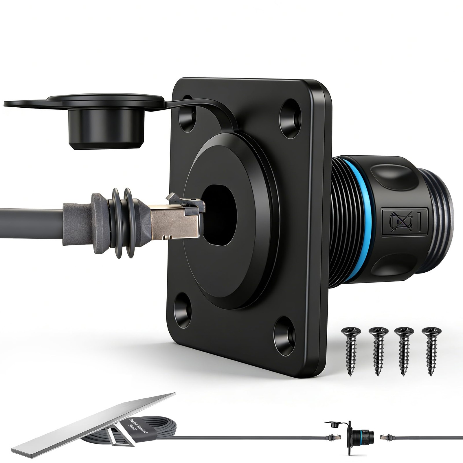 Waterproof RJ45 Wall Socket for Starlink Gen3, CAT6 Ethernet Connector