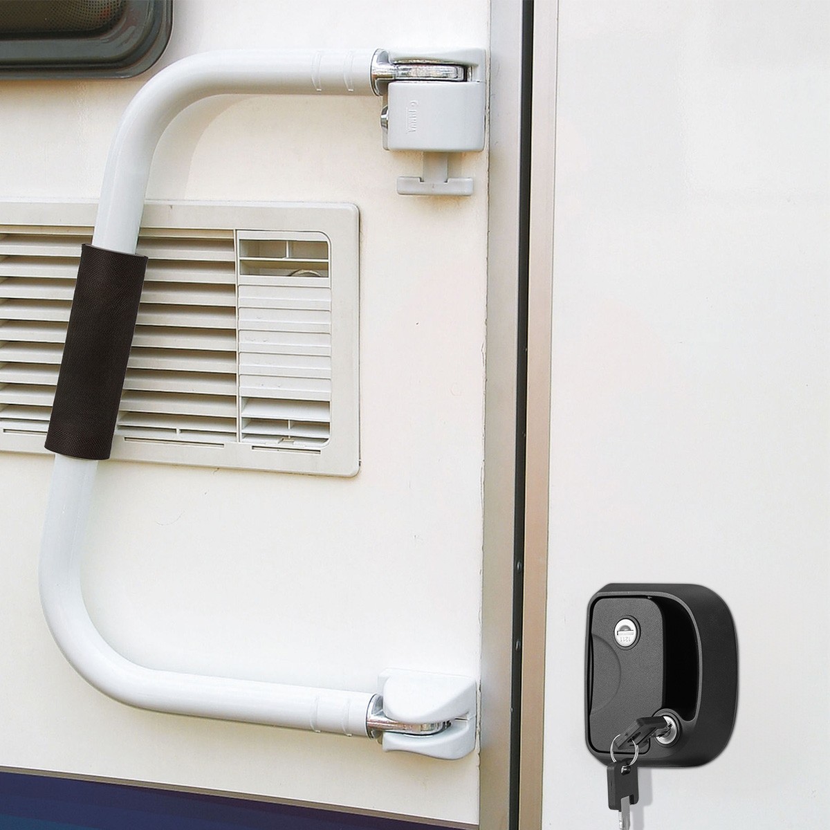 Nylon Black RV Paddle Entry Door Lock Latch Handle Knob Deadbolt Camper Trailer