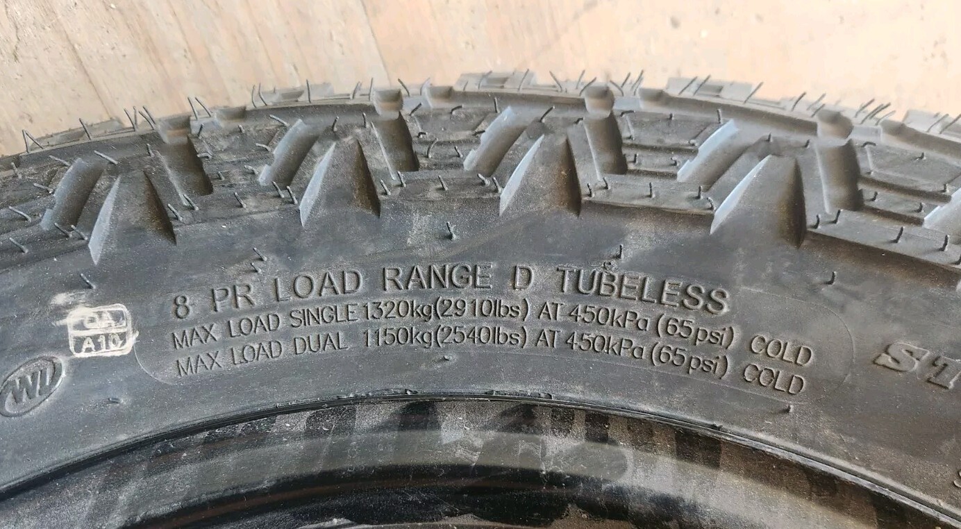 15″ 5LUG ON 4.5 STEEL WHEEL RAINER 235/75R15 8 PLY LOAD RANGE D