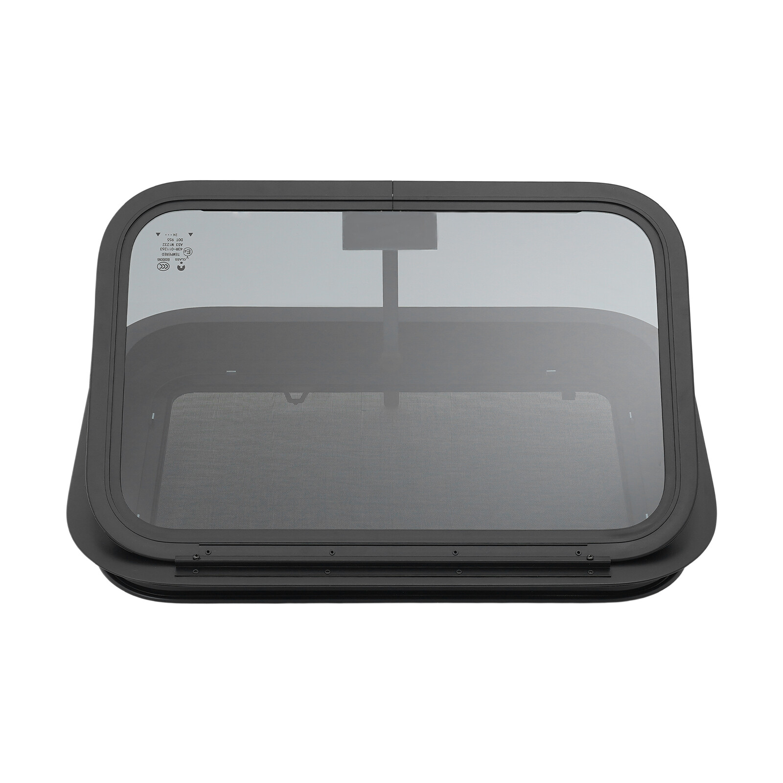 22″ x 15″ RV Exit Window Camper Push Out Emergency Window w/ Trim & Screen Black