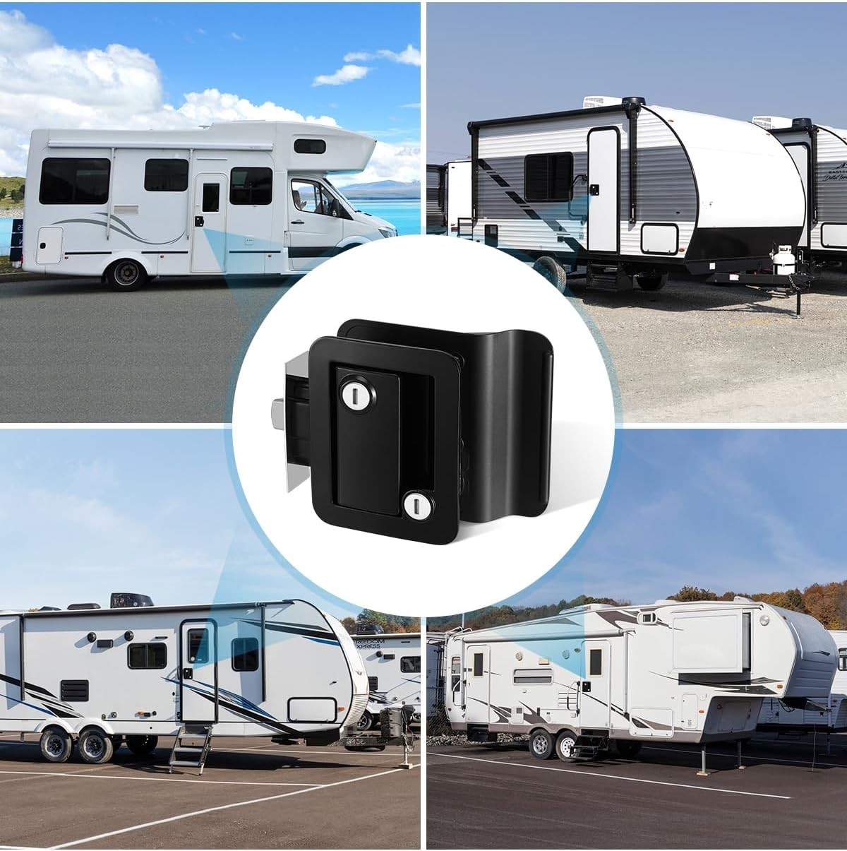 Durable RV Entry Door Lock with Paddle Latch – Zinc Alloy Construction