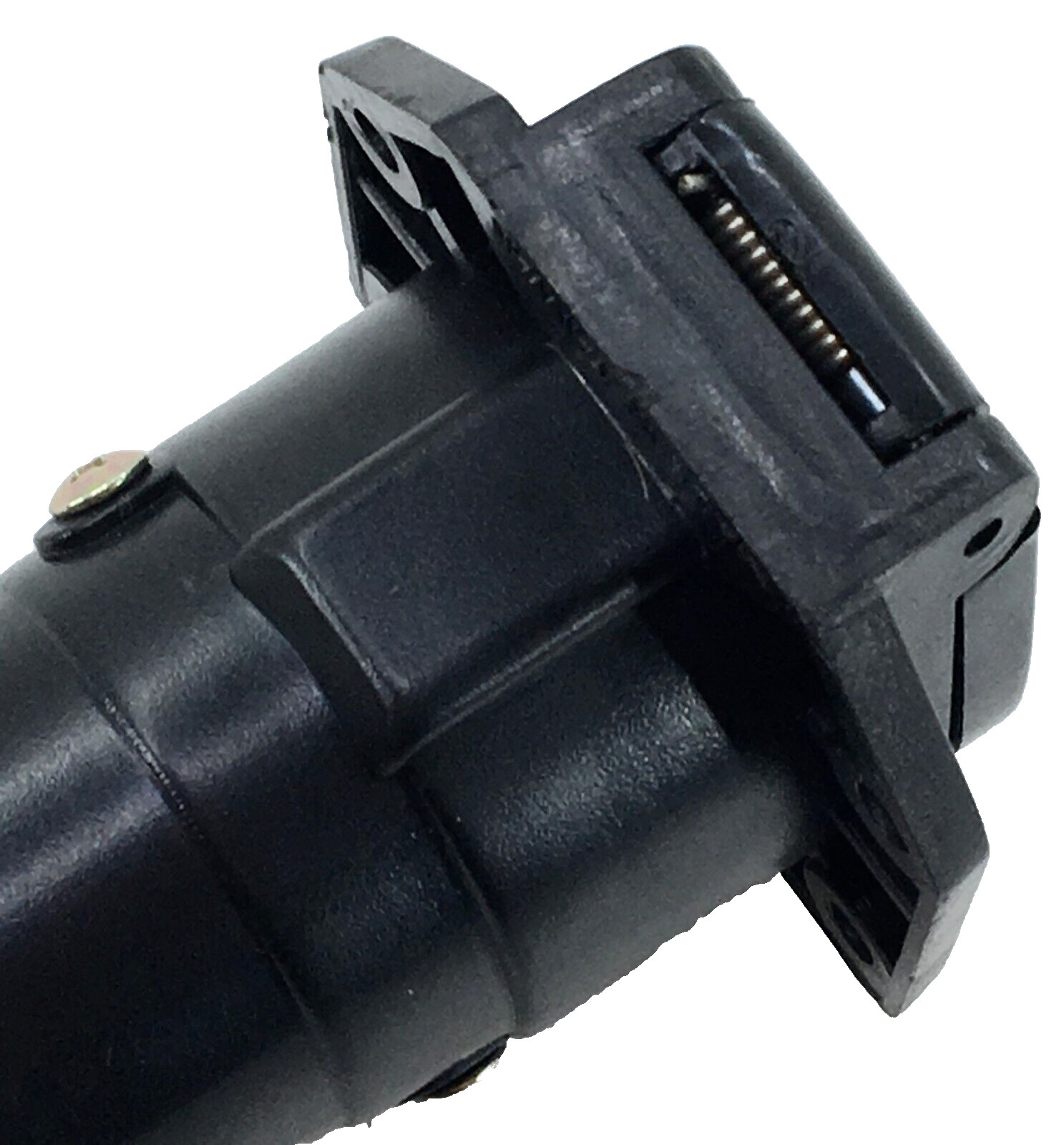 7-Way Car Trailer End Electrical Connector 6-24 Volts Black Plastic
