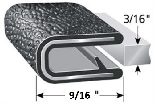 3/16″ Black Edge Trim Lok Camper Trailer RV Seal Lock Boat Vinyl by the foot