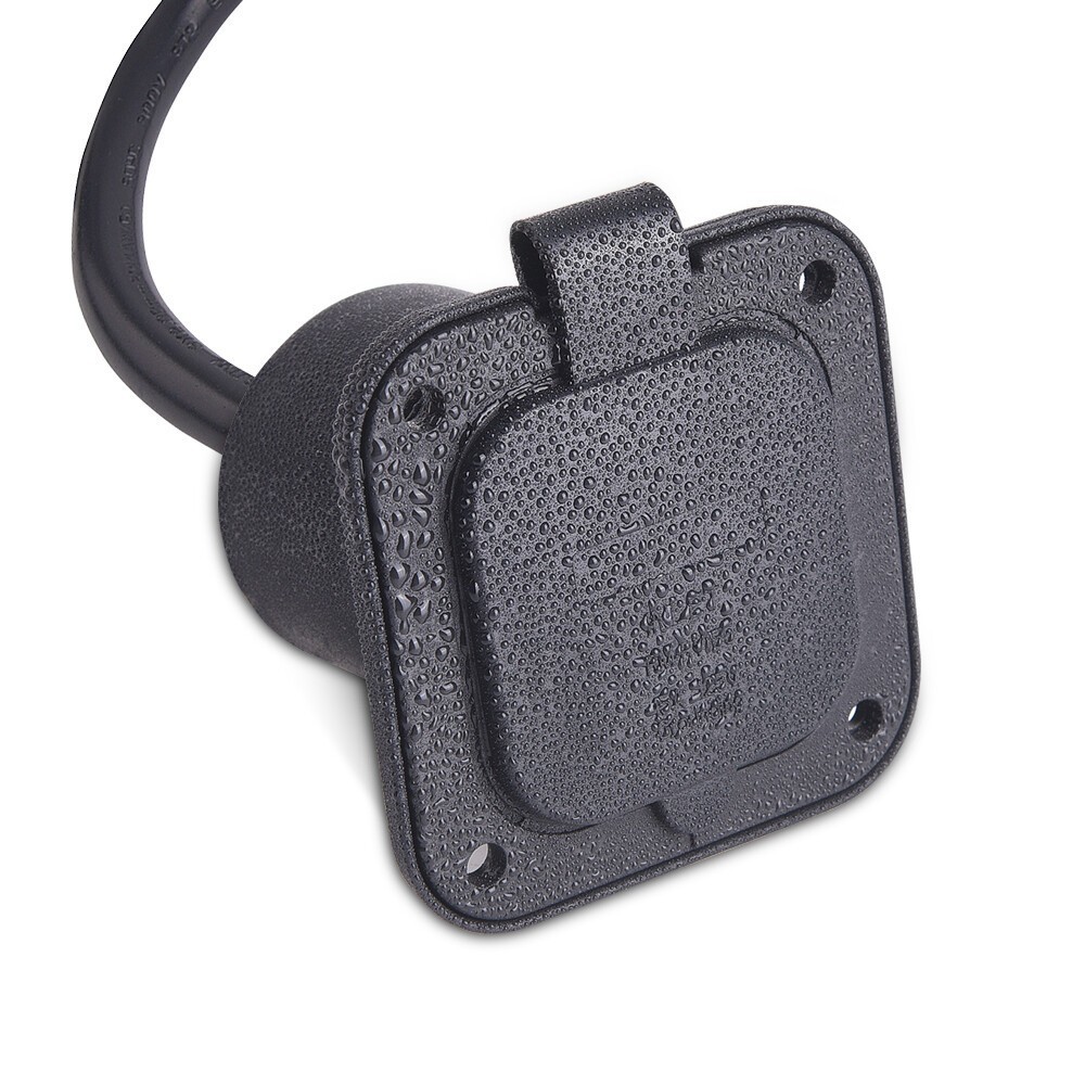 15A AC Port Plug 125V Shore Power Inlet w/ Integrated 18″ Cord for Boat Marine