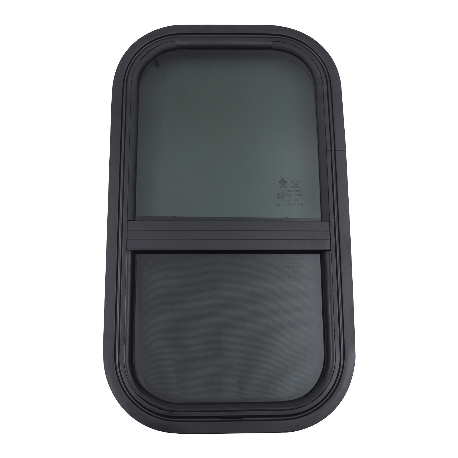New Vertical Sliding Black RV Window 12”x22” Wall Includes Mounting Ring