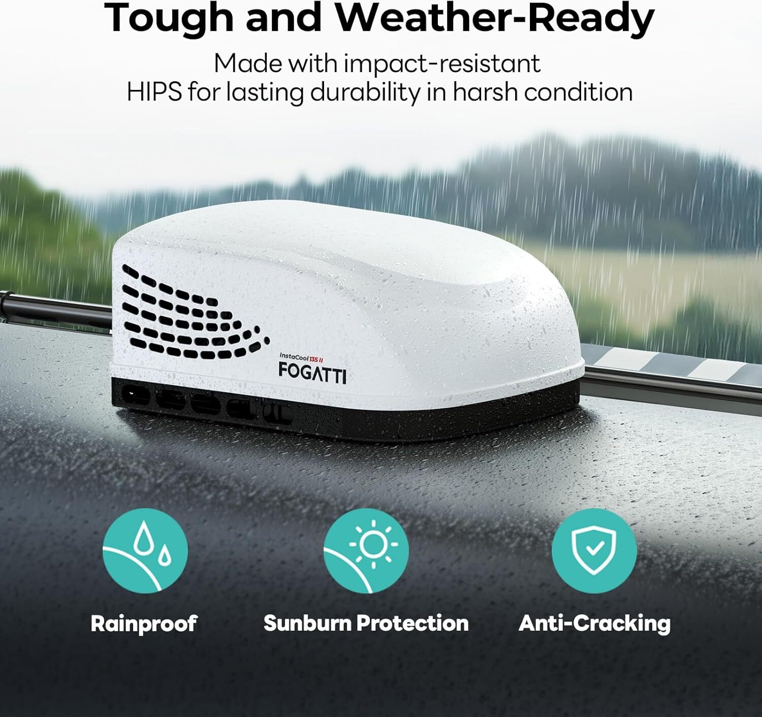 FOGATTI 2,218 BTU Portable Air Conditioner for Outdoor Tent Camping RVs AC/DC