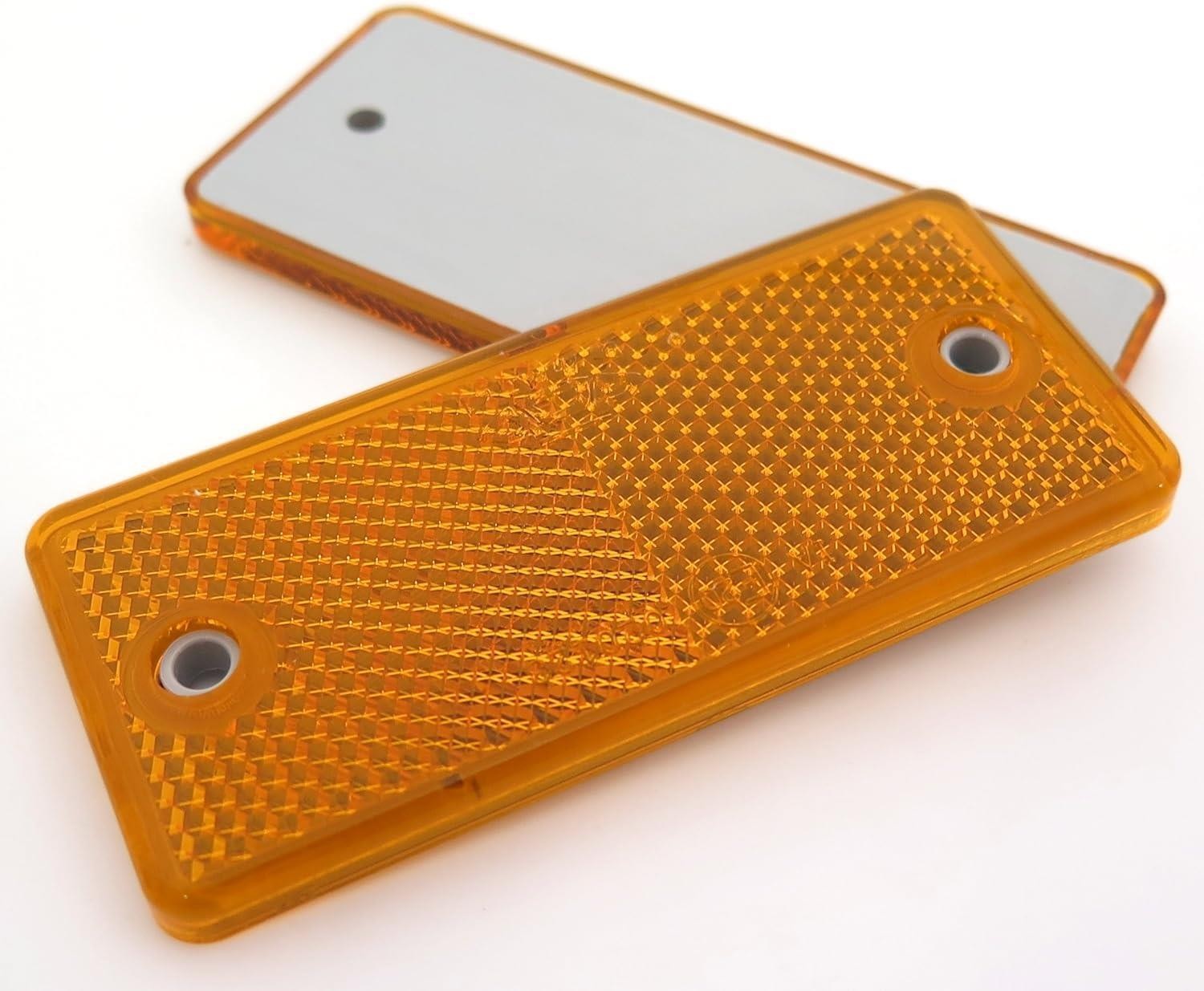 PLS Reflective Rectangle 95mm x 60mm Orange Caravan Motorhome Campervan – WB338