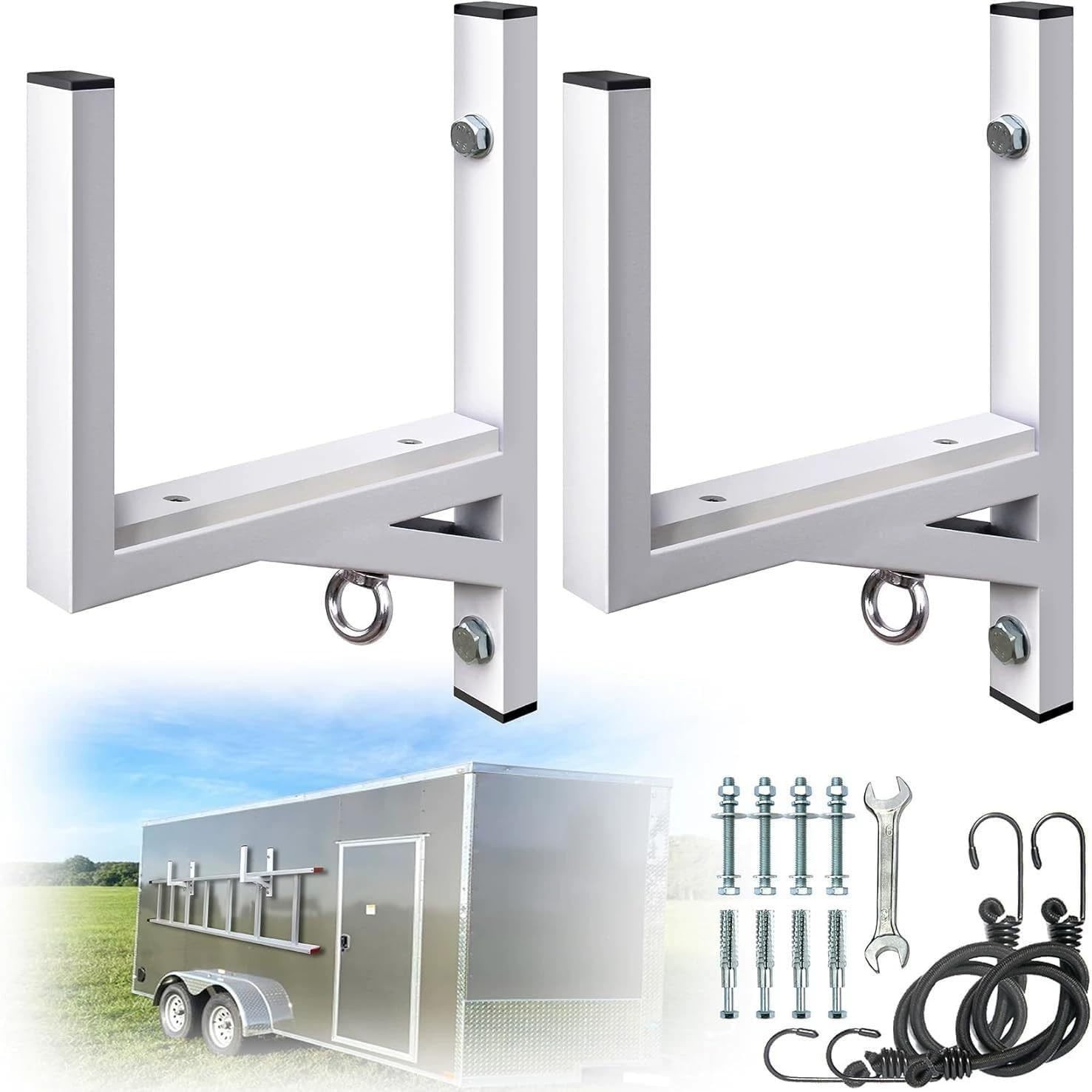 U.S. Warehouse Fits Ladder Rack for Trailer,Side Mount Heavy Steel Ladder Rack