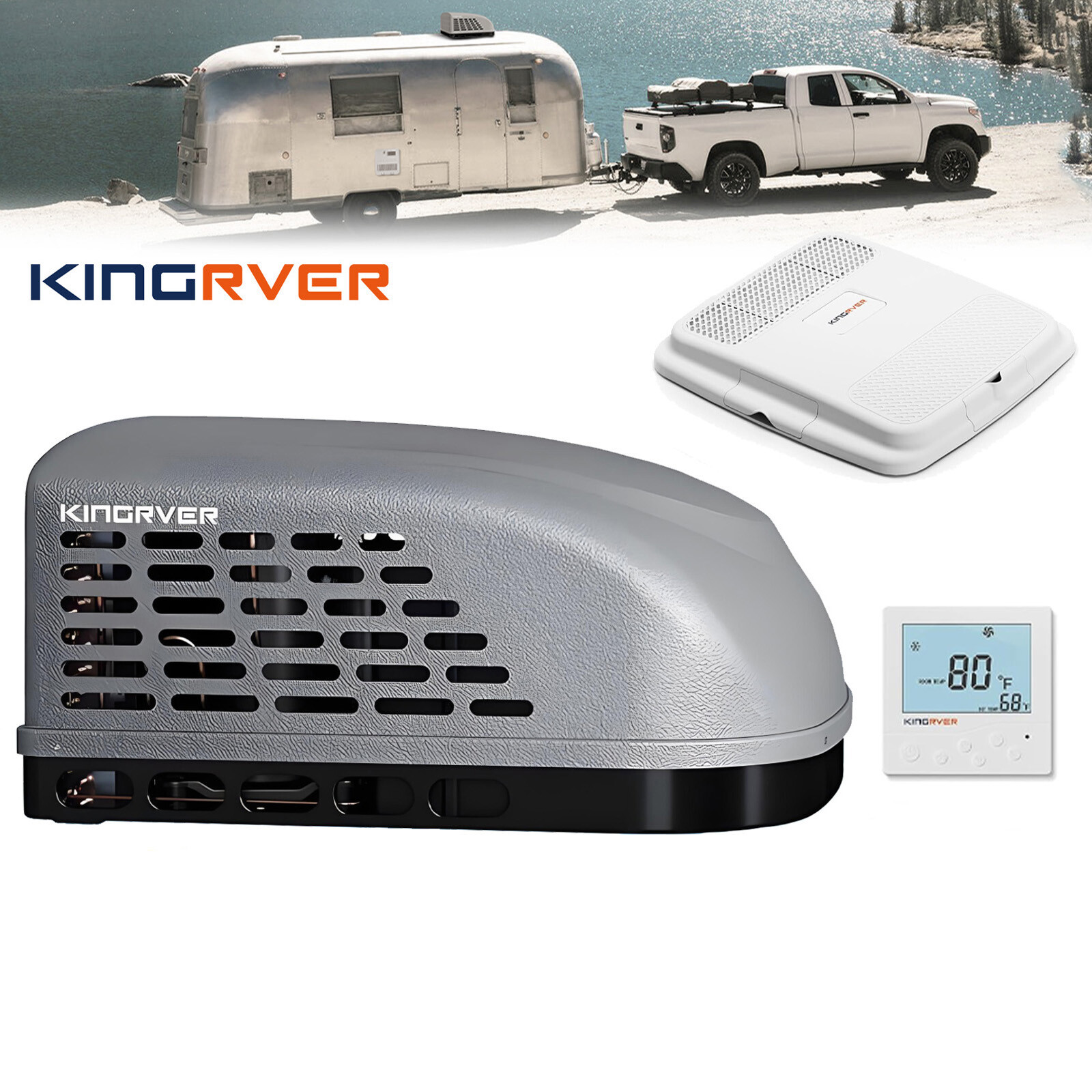 115V Rooftop RV Air Conditioner 15K Camper Cooling Heating Non-Ducted RV AC Unit