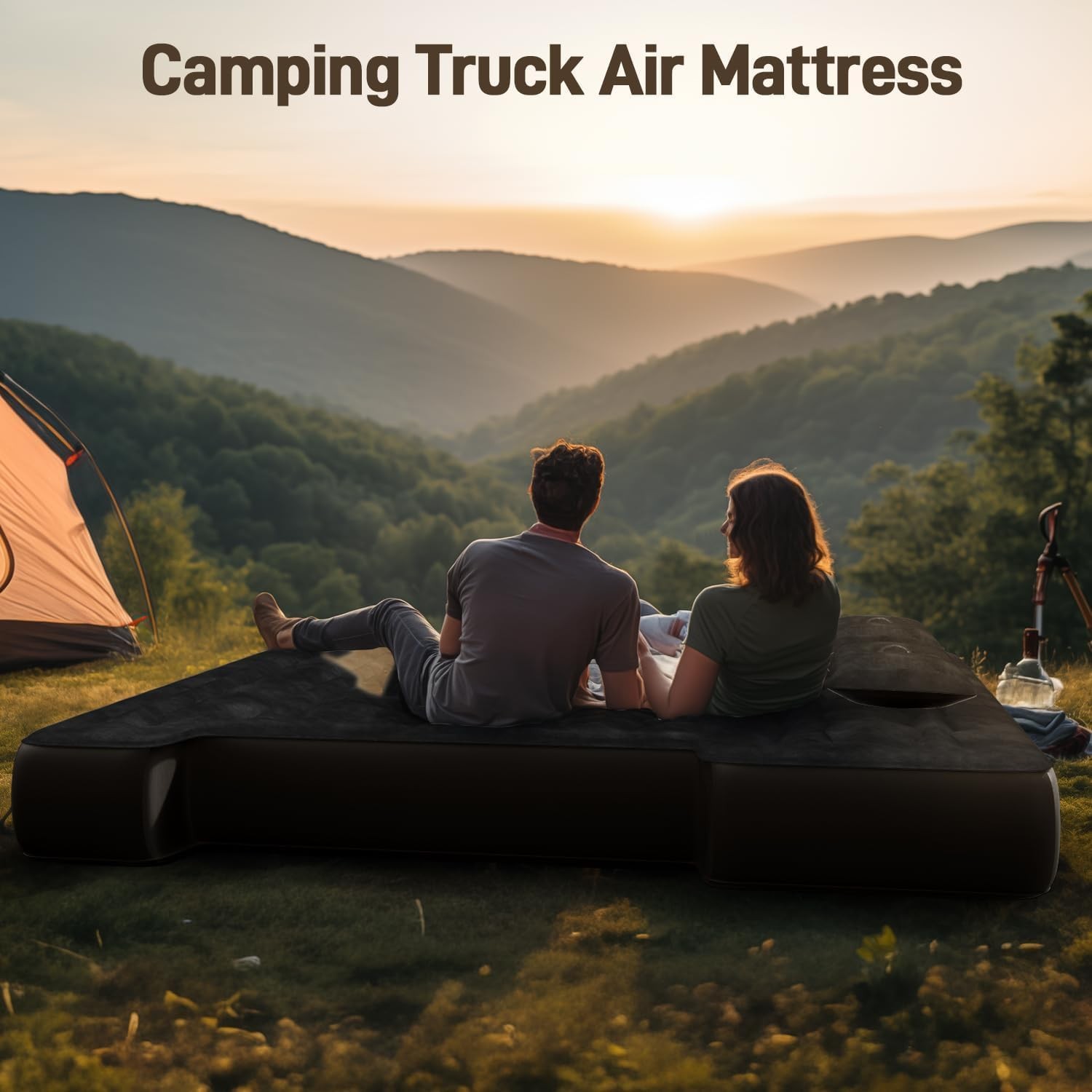 Umbrauto Air Mattress for 5.5-5.8 ft Full-Size 5.5-5.8ft(Full Size), Black