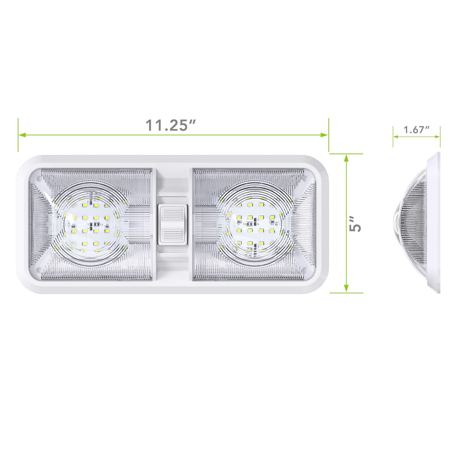 4 Pack – Cool White 6000-6500K RV Double Ceiling Dome Light – Interior Lighting