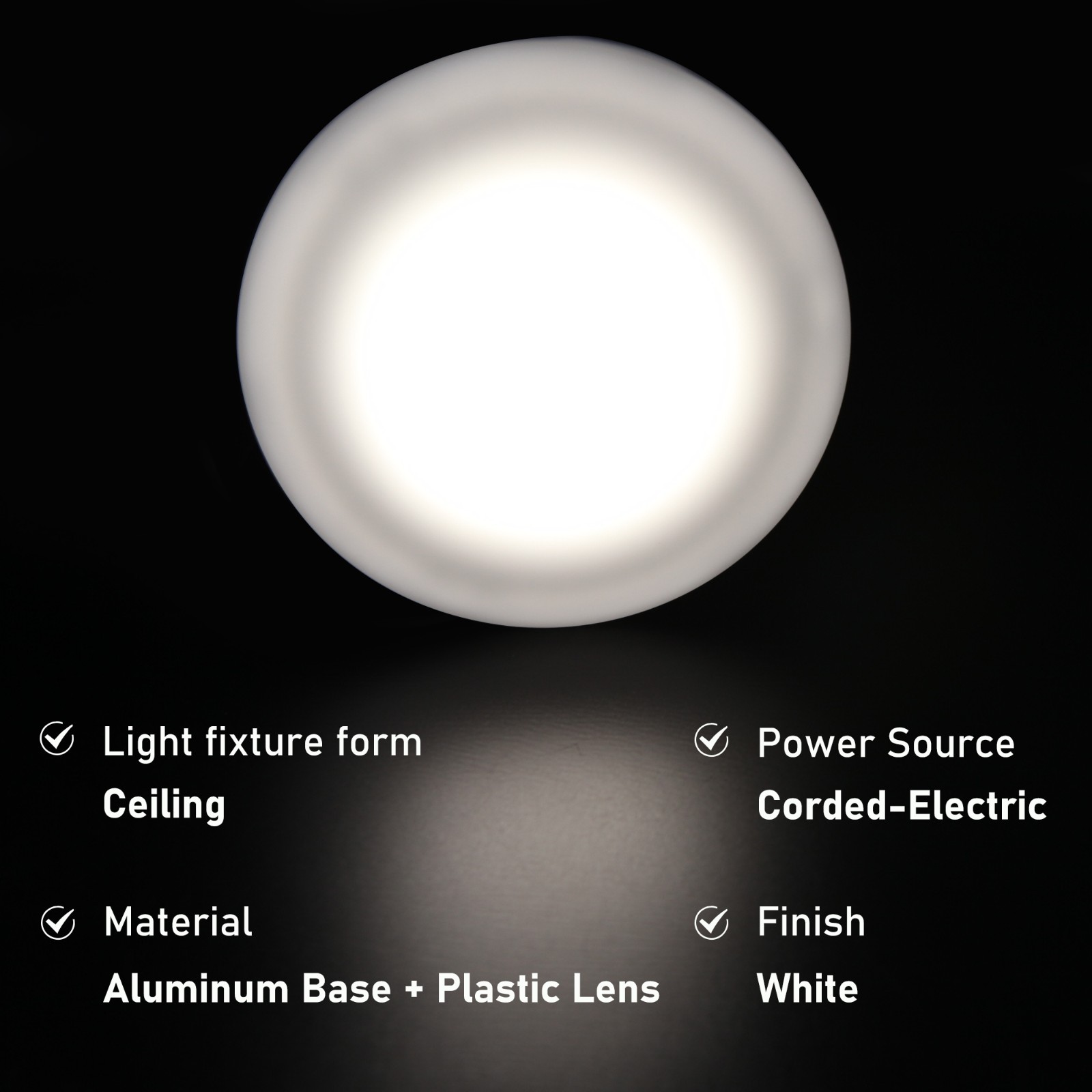 Facon 4.5″ LED RV Puck Light 2Pack 12V Dome Light for RVs, Motorhomes, Campers