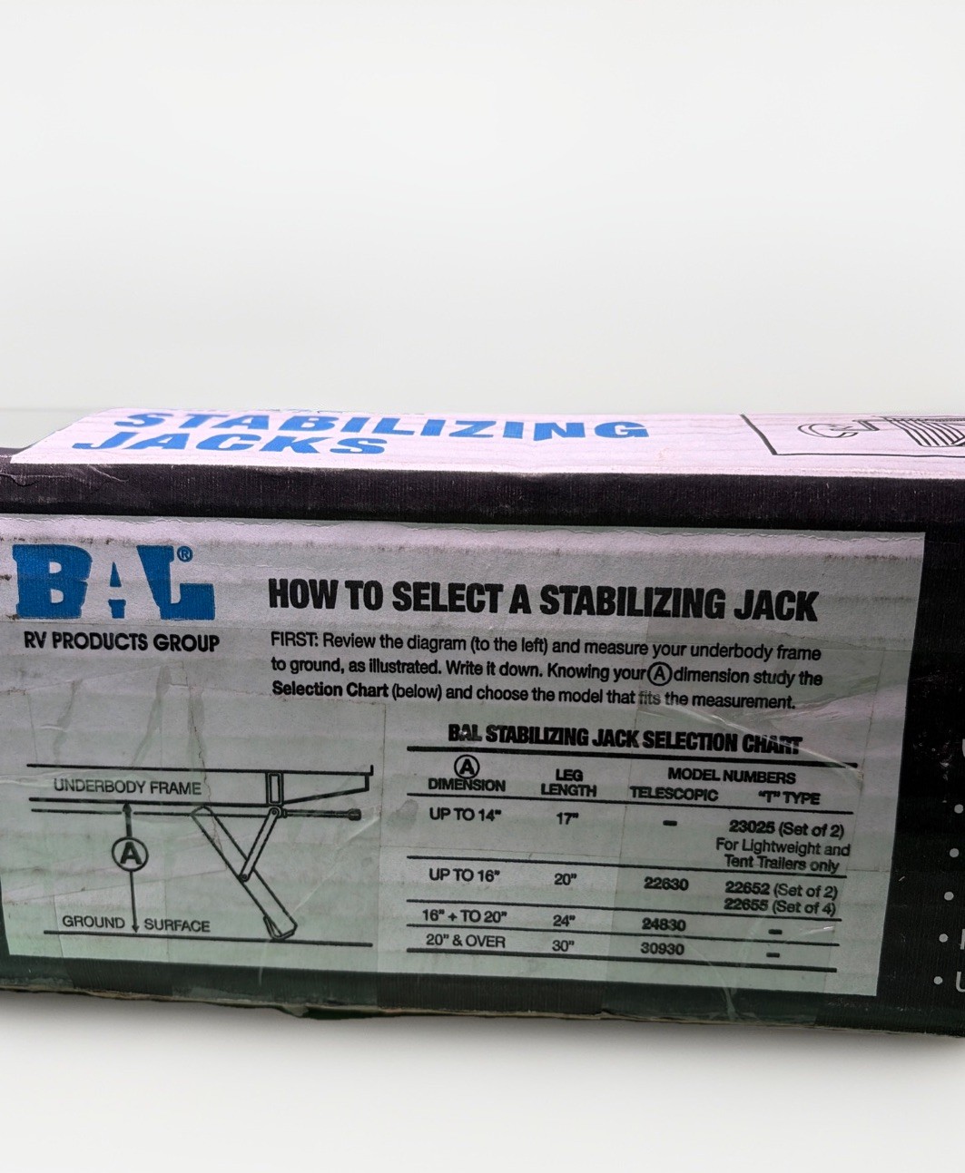 2 BAL Stabilizing Jacks 17″ Lift Single Light Trailer RV Camper Leveler