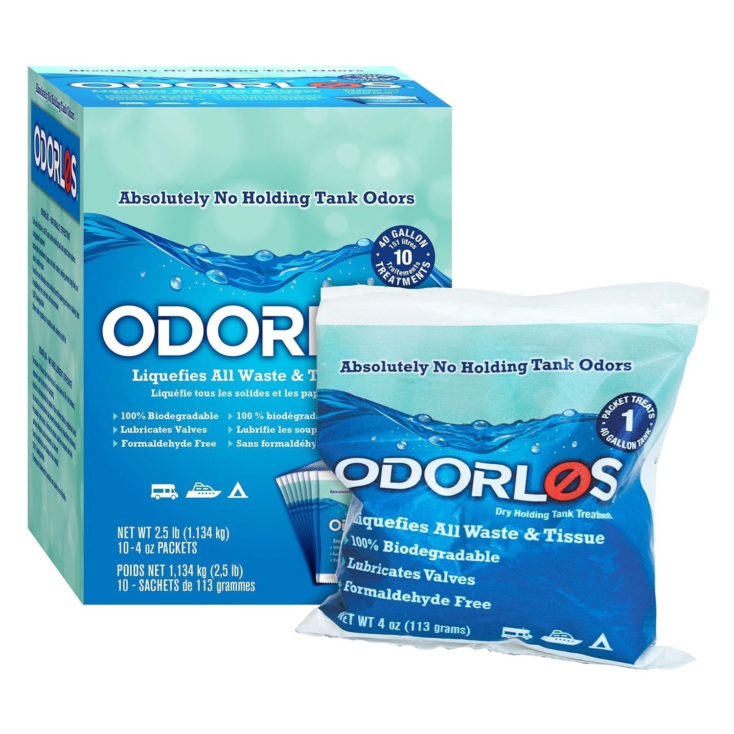 Valterra V77011 Odorlos 40 gal. Holding Tank Treatment 10 Pieces